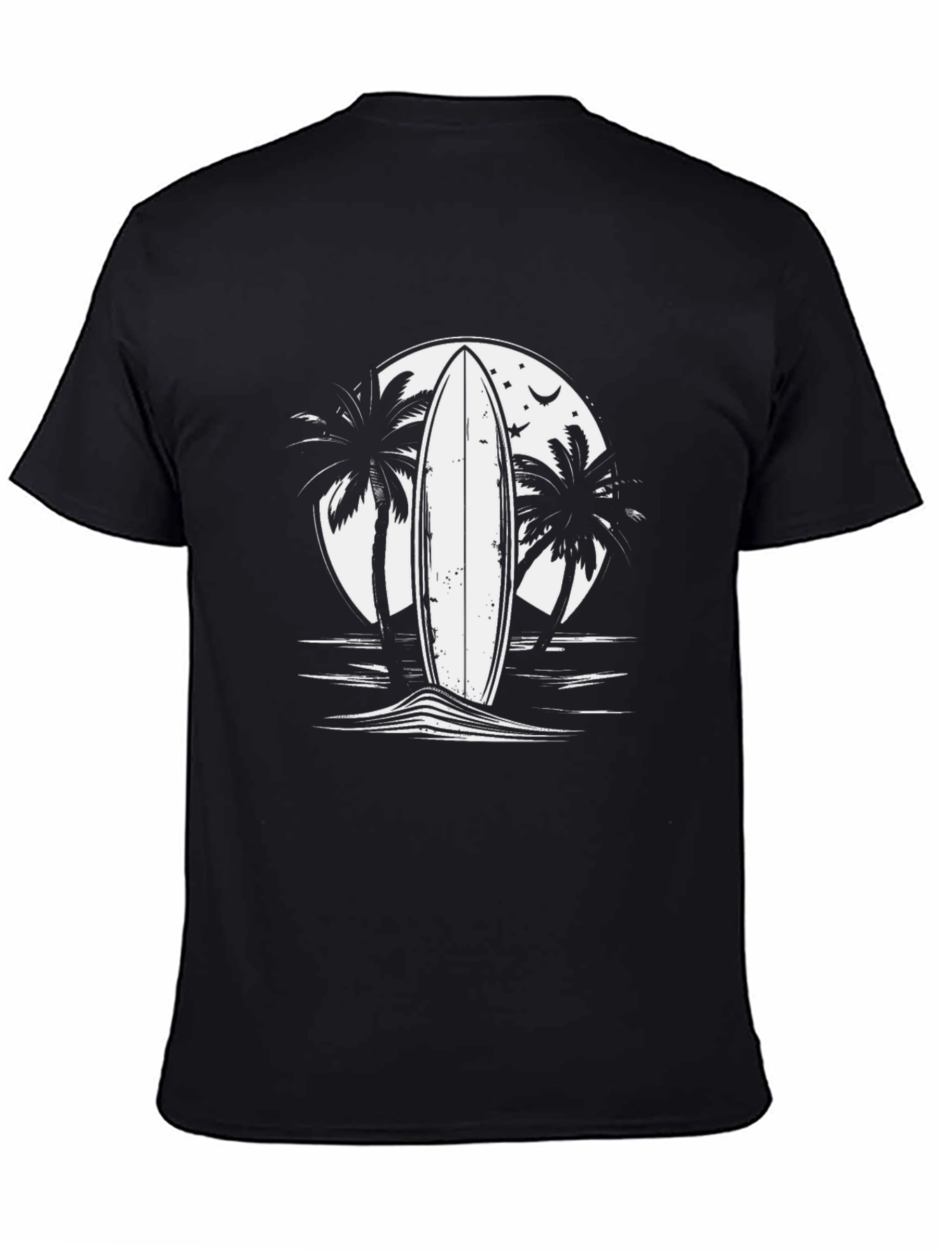 Surfboard Palm Tree Graphic Tee