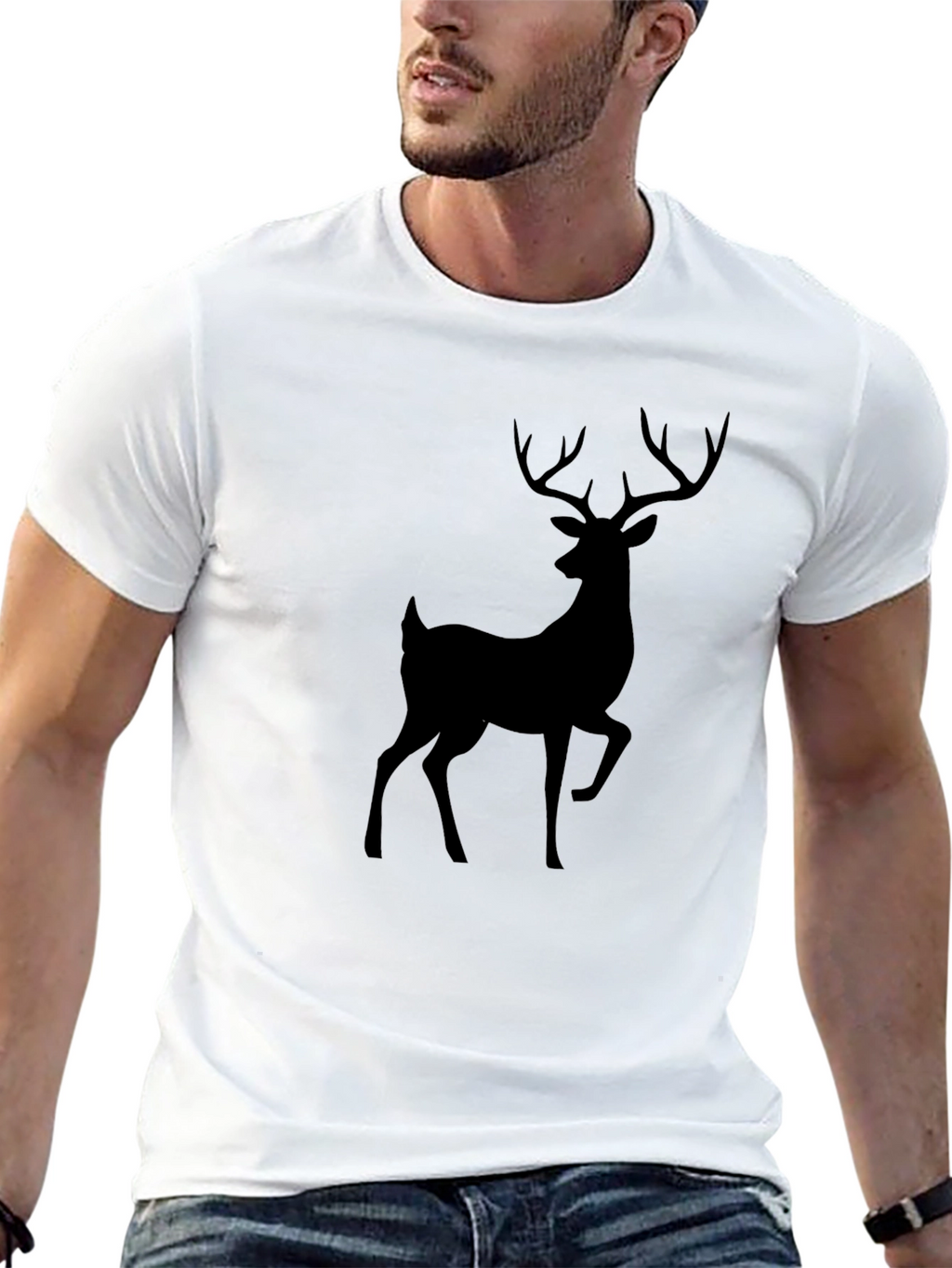 Black Deer Graphic Tee - Mens Casual Fit