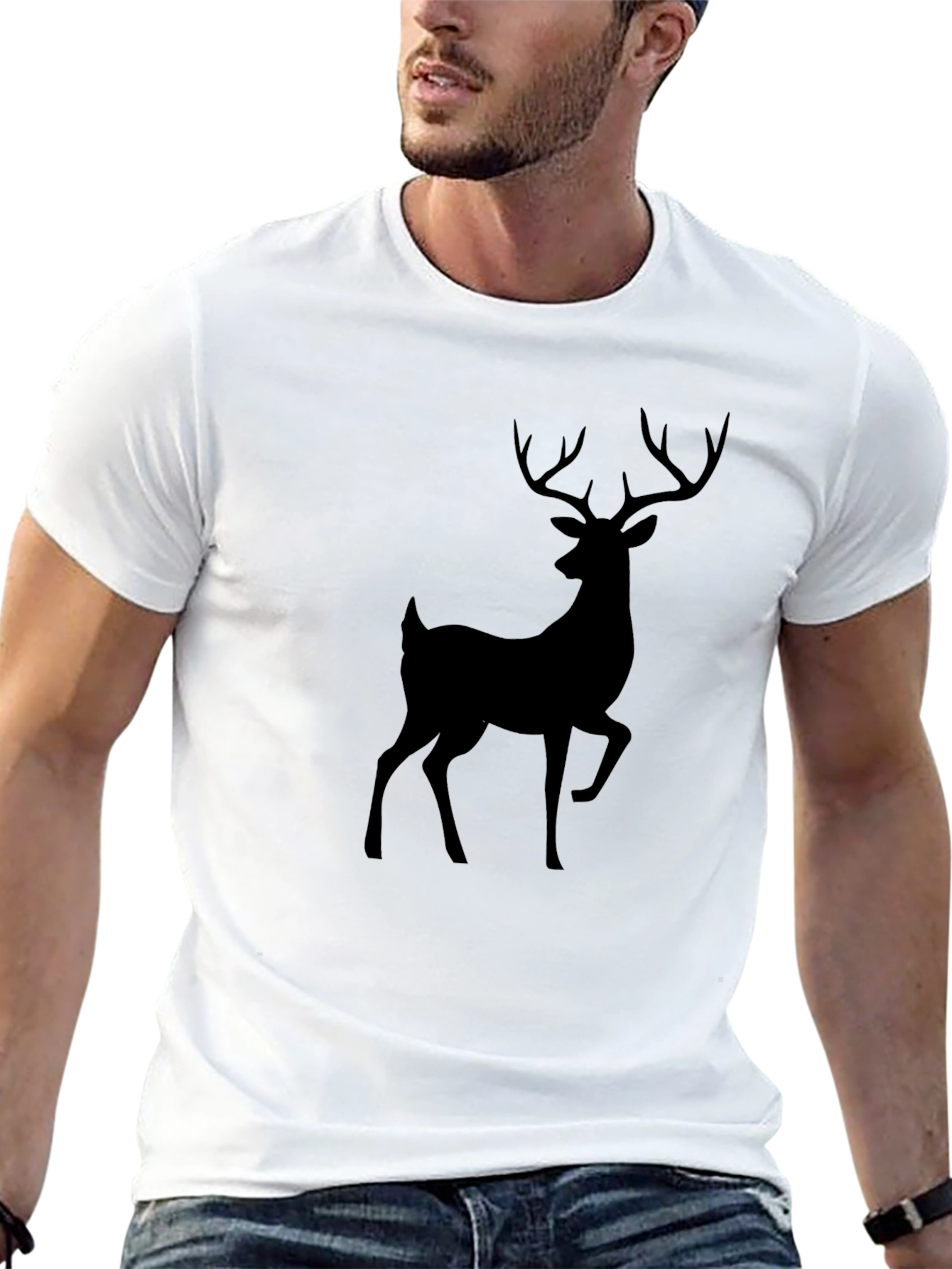 Black Deer Graphic Tee - Mens Casual Fit
