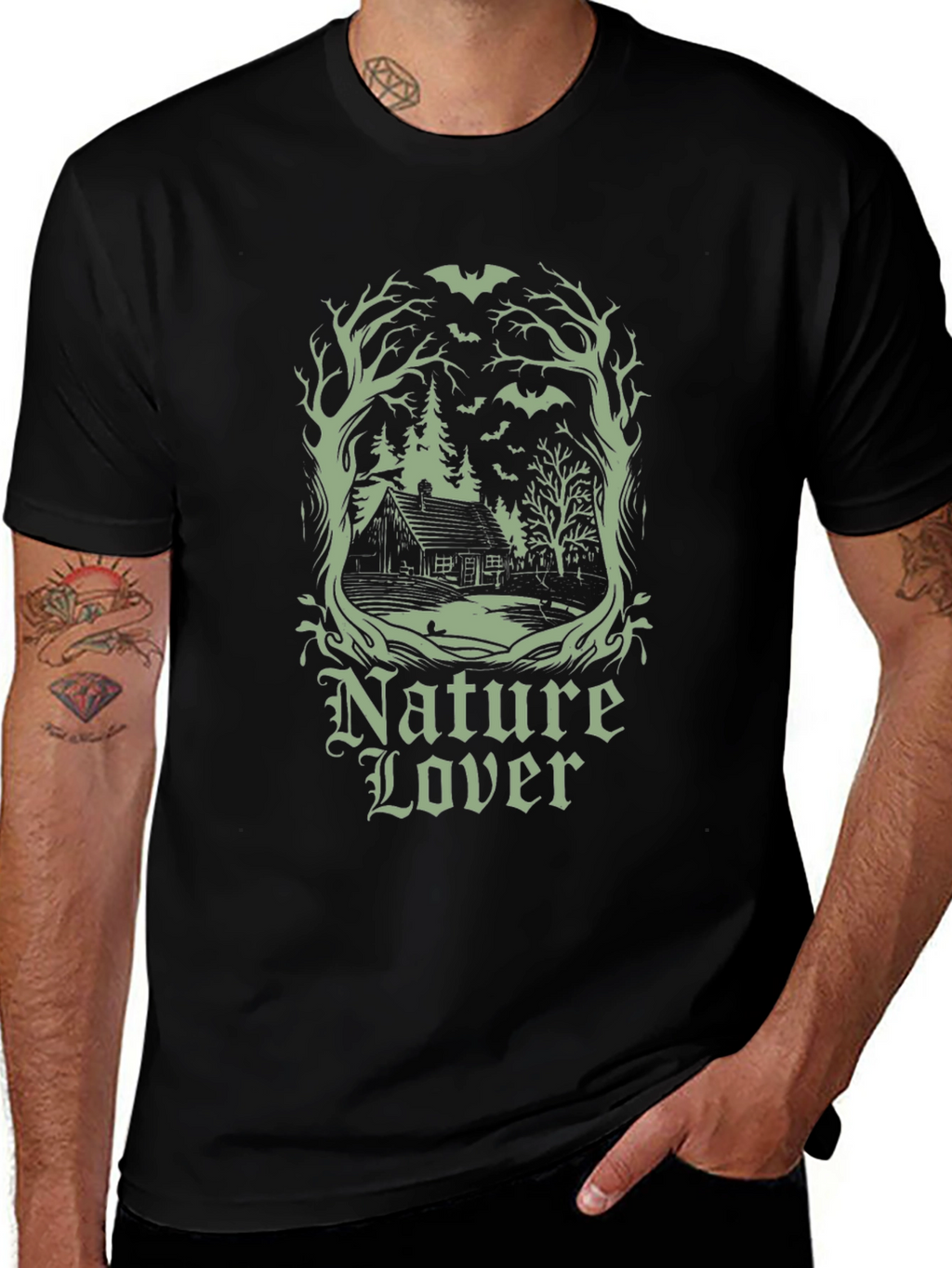 Nature Lover Graphic T-Shirt - Black
