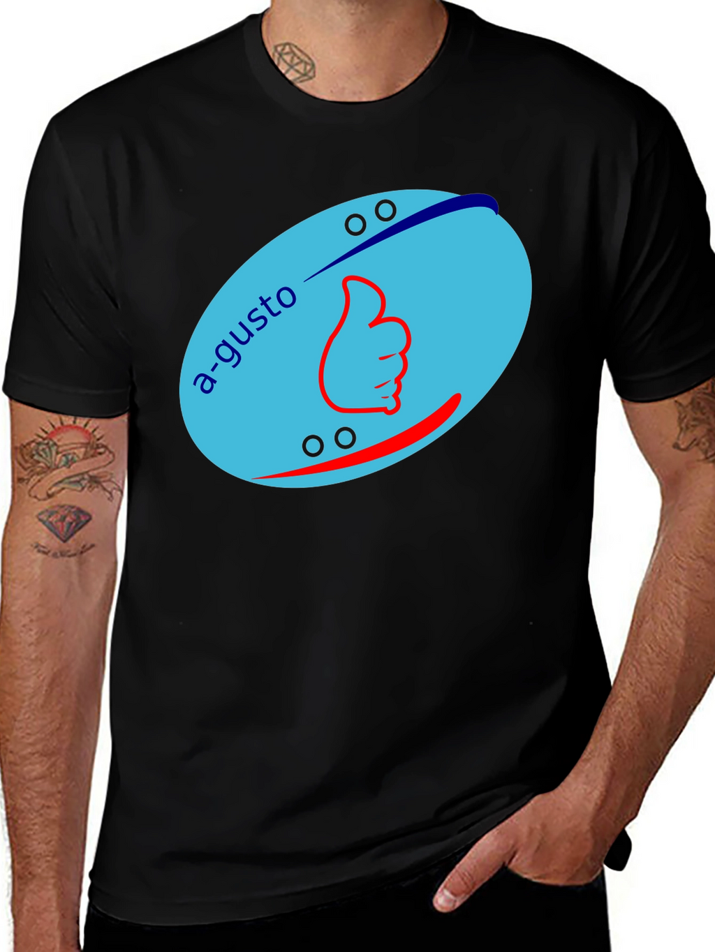 A-Gusto Graphic Tee - Thumbs Up Design