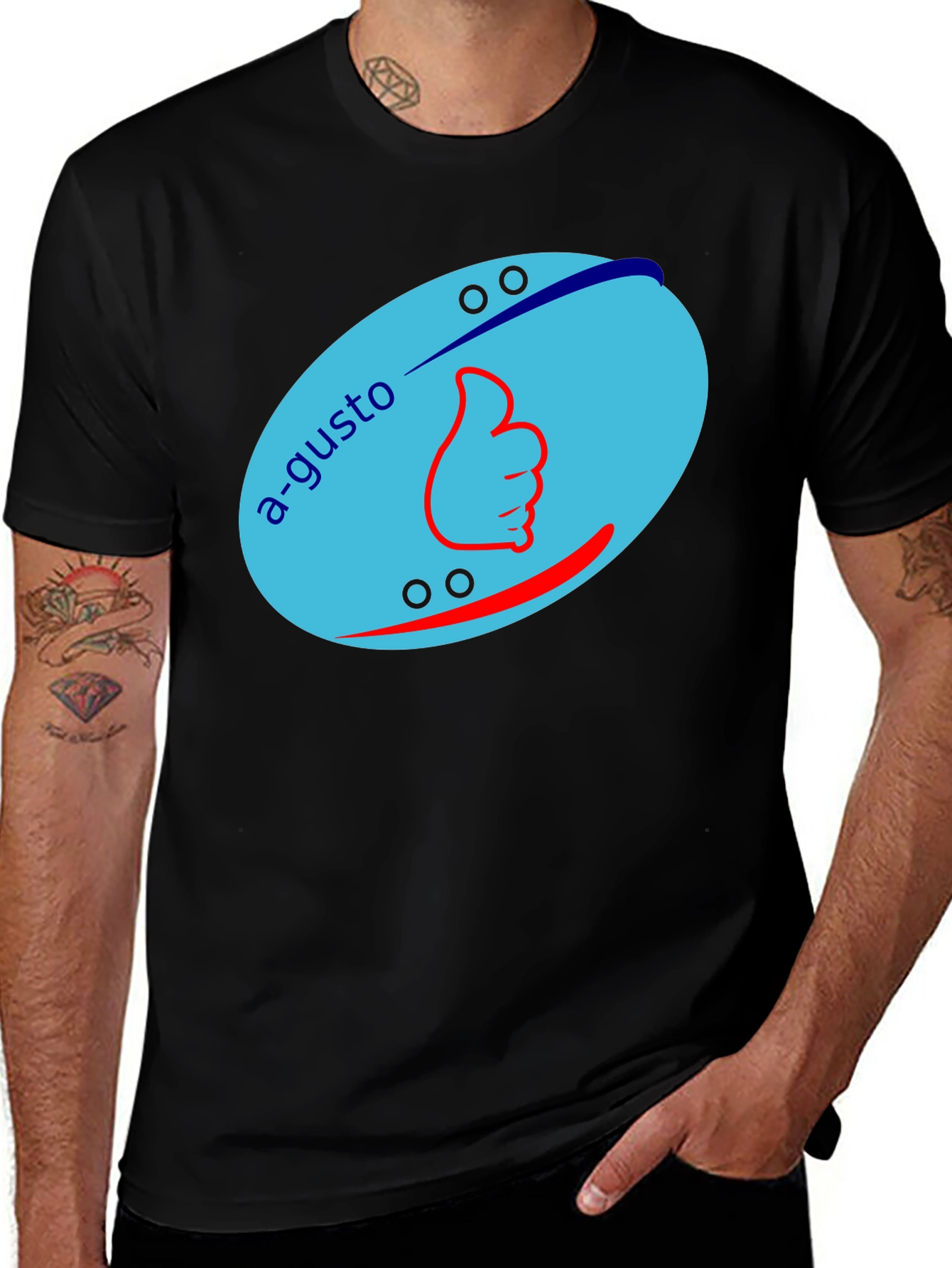 A-Gusto Graphic Tee - Thumbs Up Design