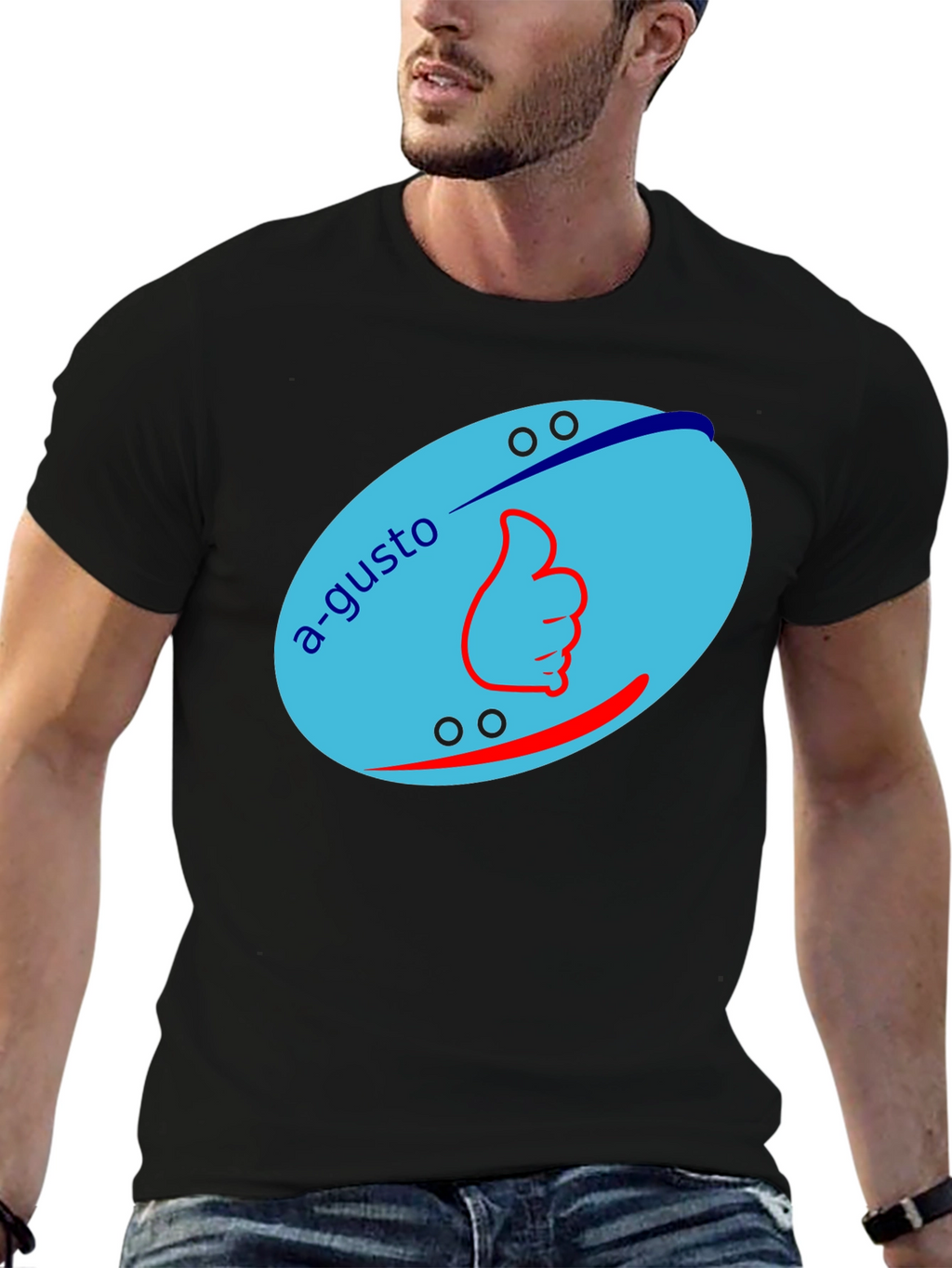 A-Gusto Graphic Tee - Thumbs Up Design