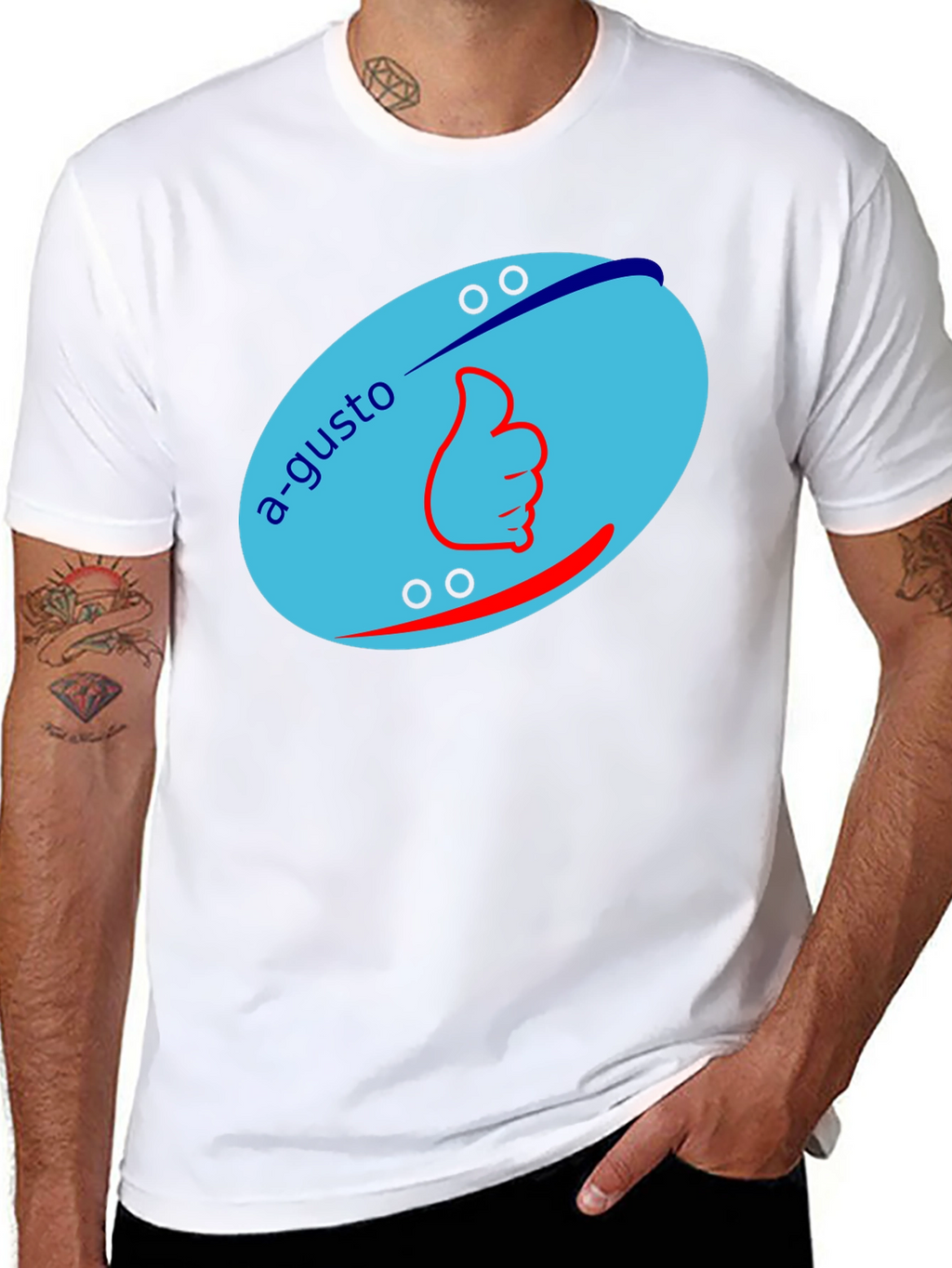 A-Gusto Graphic Tee - Thumbs Up Design