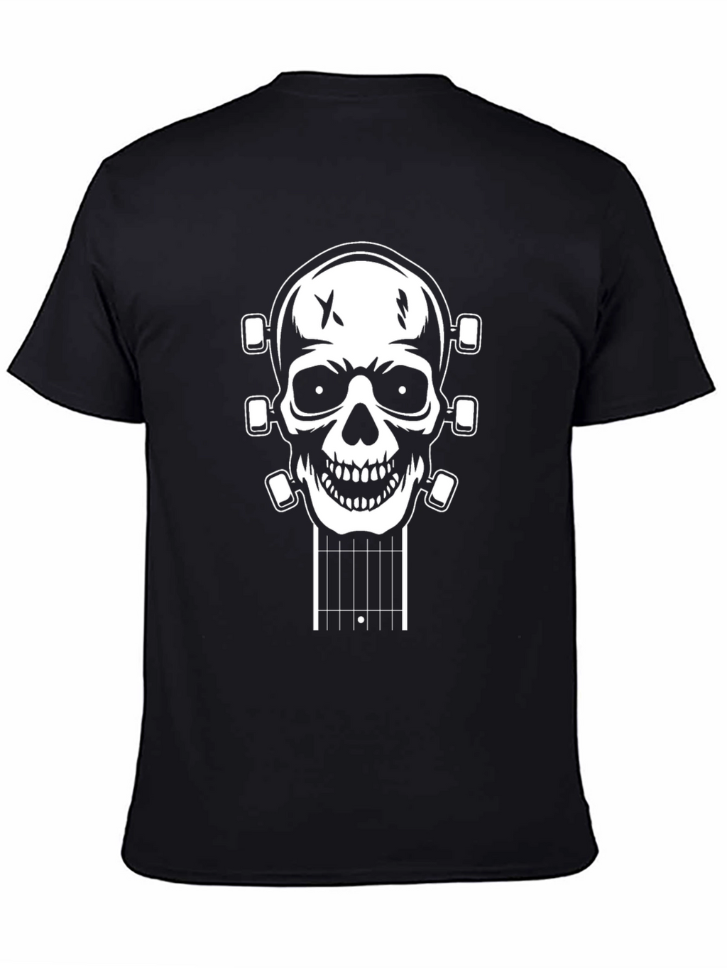 Skull Guitar Head T-Shirt - Black