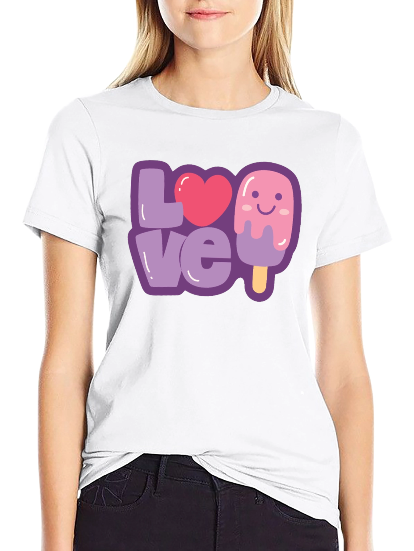 Love Ice Cream Graphic Tee - Cute & Fun