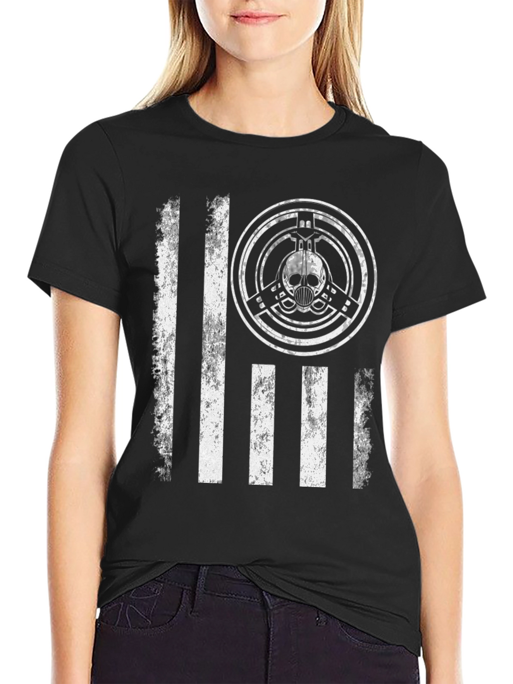 Distressed Skull Graphic Tee - Mens Black T-Shirt