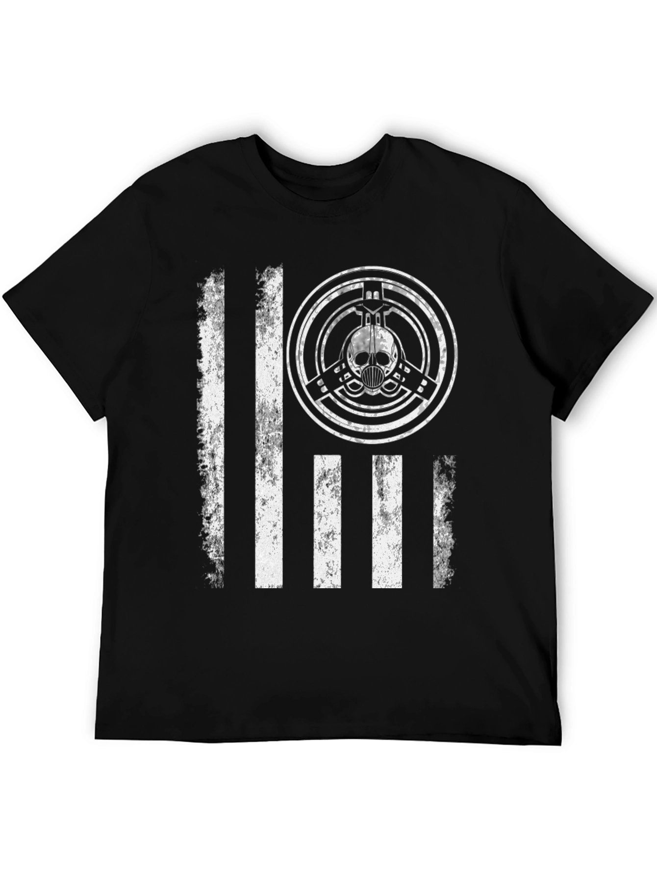 Distressed Skull Graphic Tee - Mens Black T-Shirt