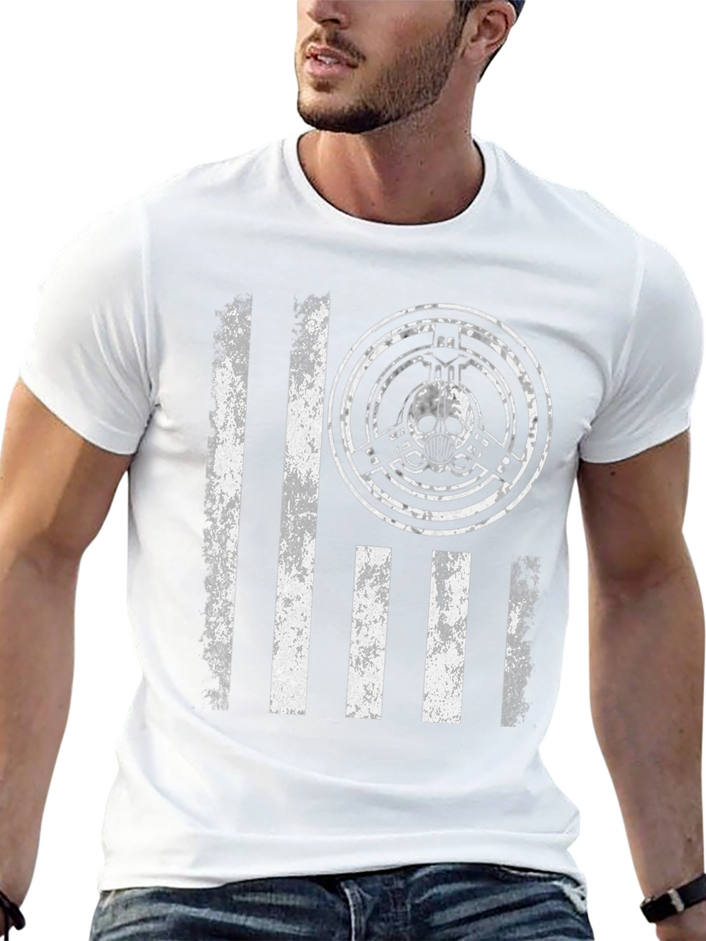 Distressed Skull Graphic Tee - Mens Black T-Shirt
