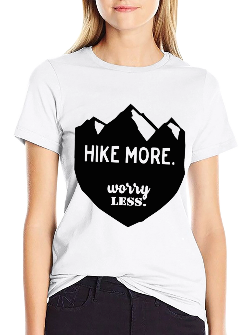 Hike More Worry Less Black Graphic Tee