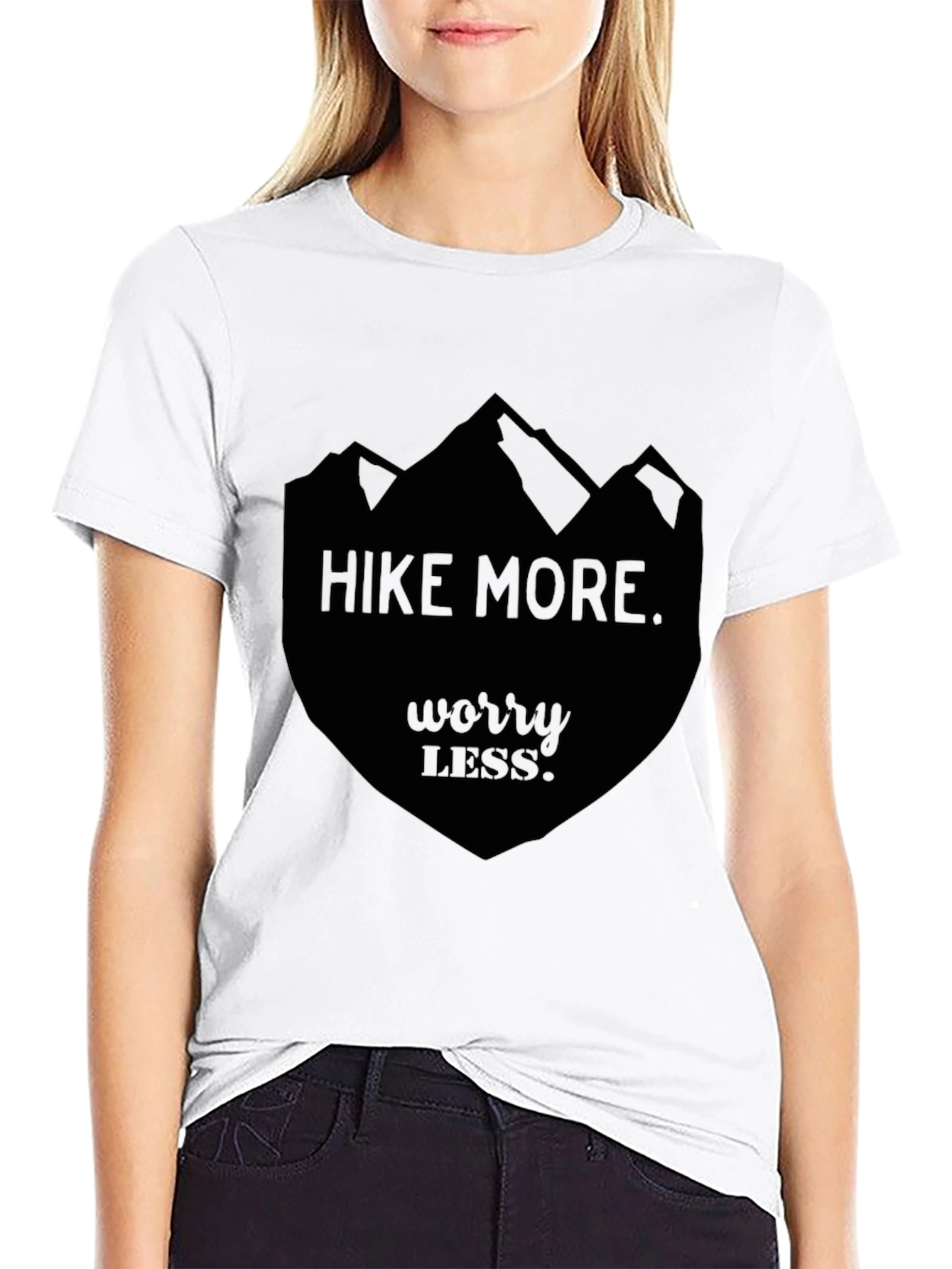 Hike More Worry Less Black Graphic Tee