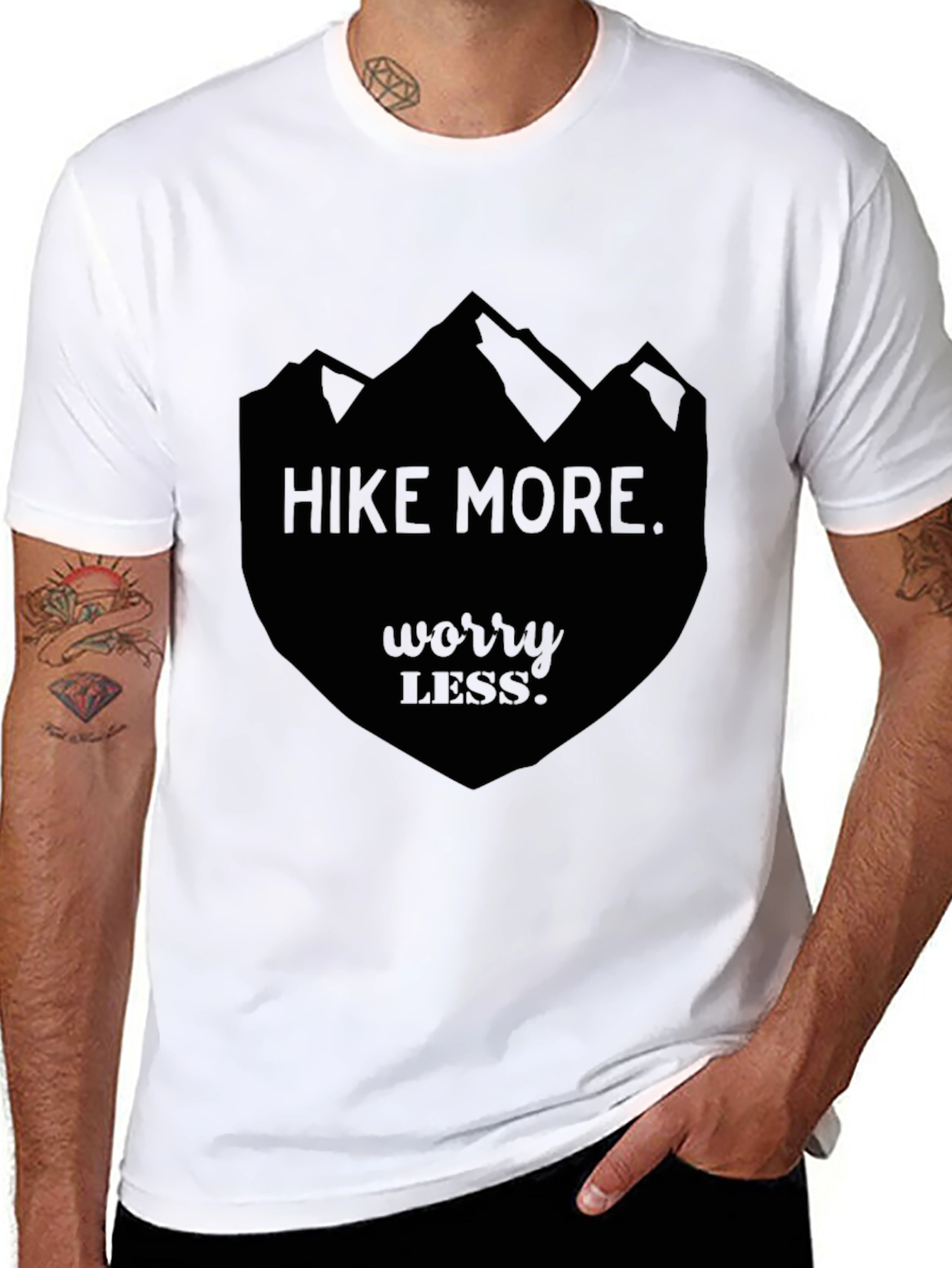 Hike More Worry Less Black Graphic Tee