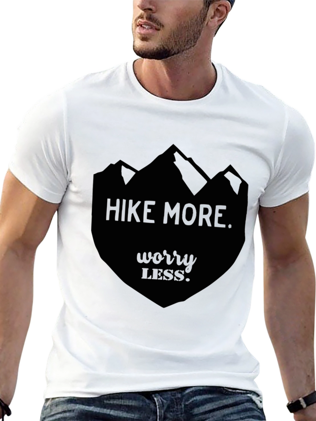 Hike More Worry Less Black Graphic Tee