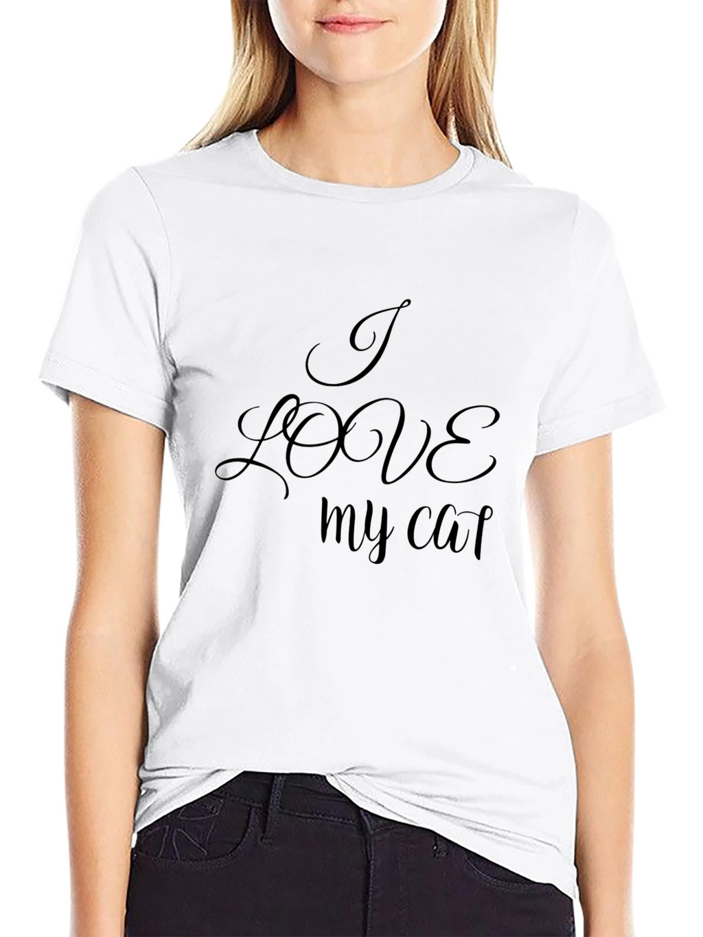 I Love My Cat T-Shirt - Stylish Black Tee