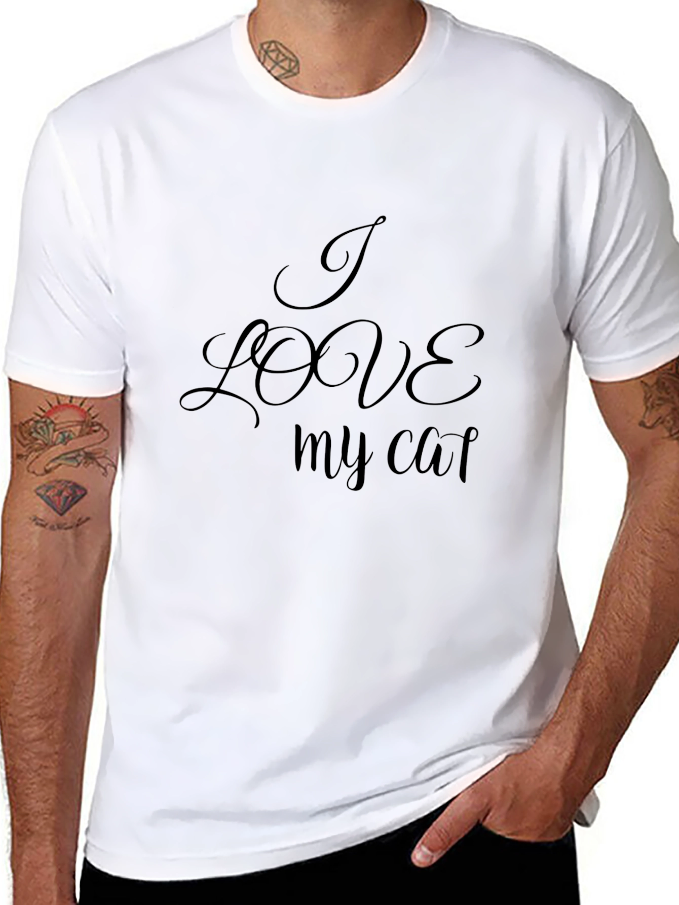 I Love My Cat T-Shirt - Stylish Black Tee