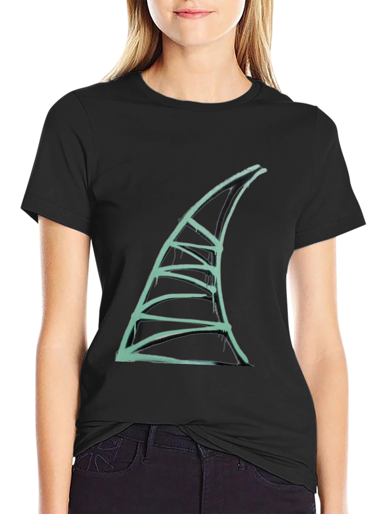 Shark Fin Graphic Tee - Unique Design T-Shirt