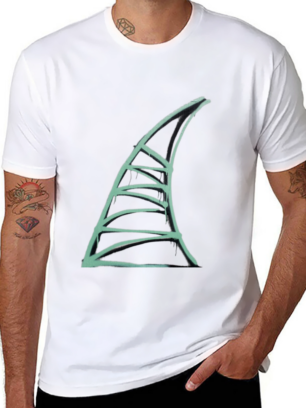 Shark Fin Graphic Tee - Unique Design T-Shirt