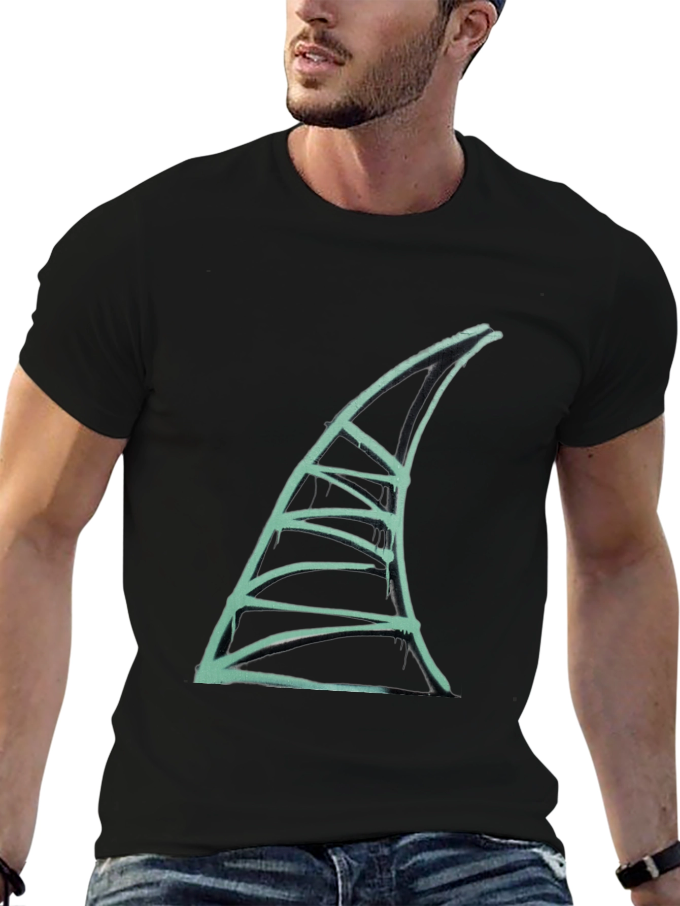 Shark Fin Graphic Tee - Unique Design T-Shirt