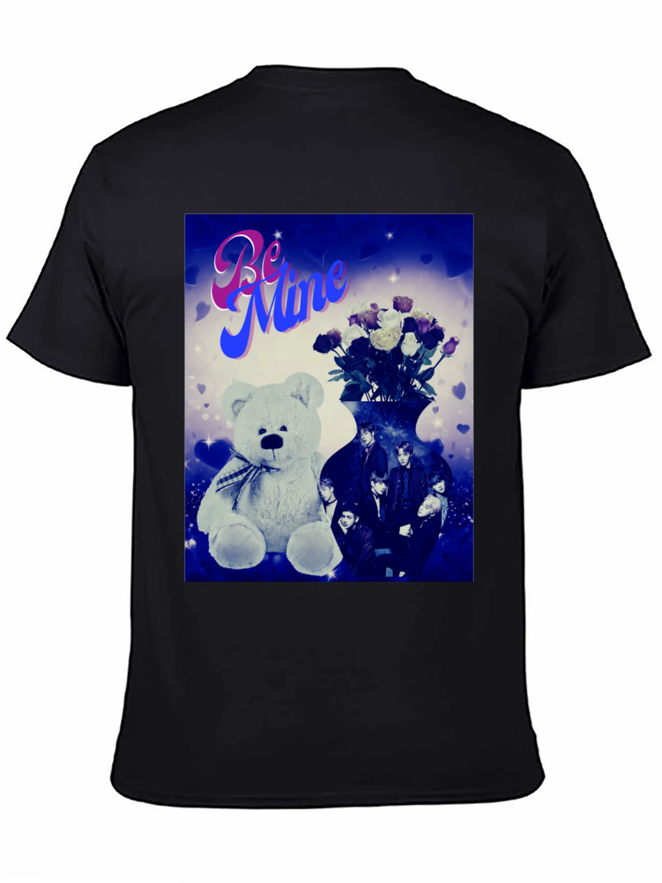 Be Mine Graphic Tee - Teddy Bear & Roses
