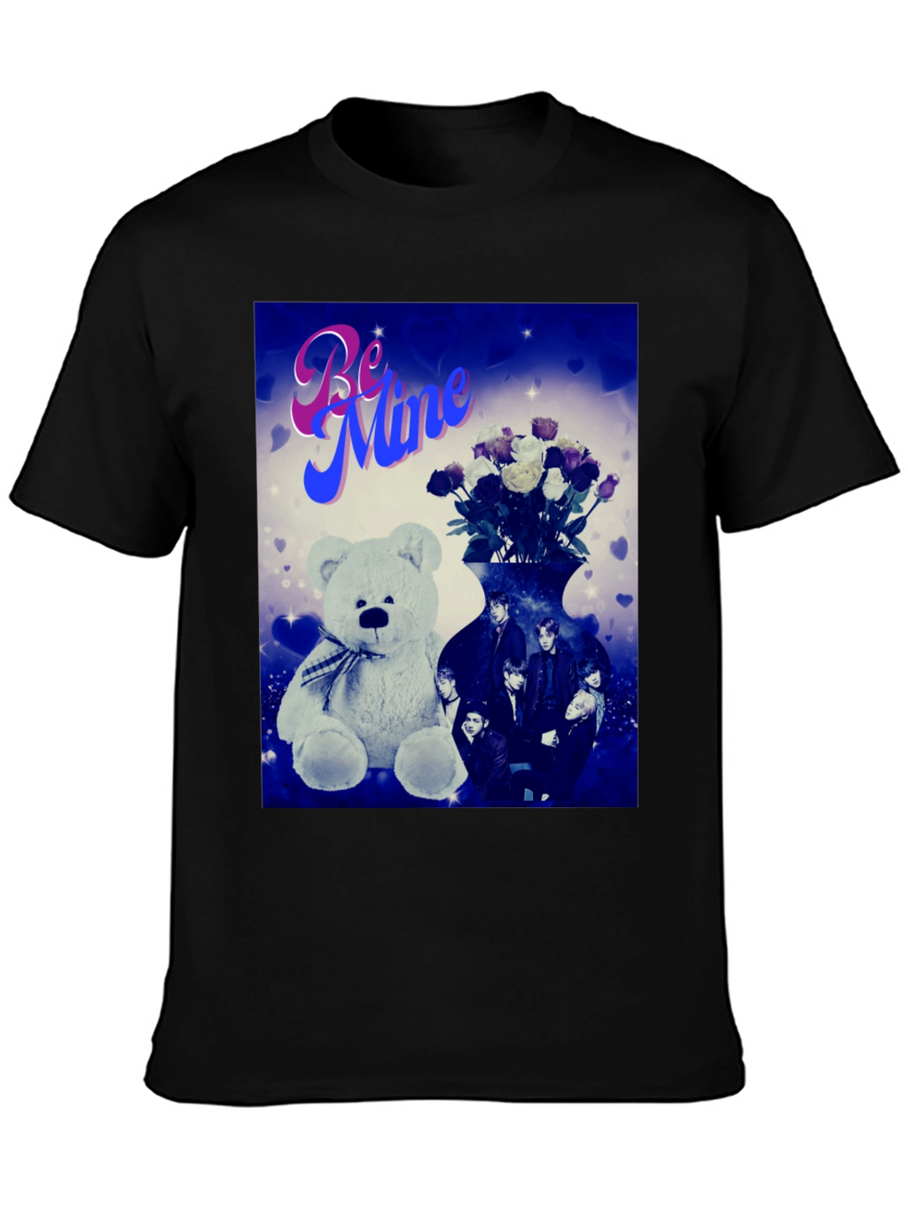 Be Mine Graphic Tee - Teddy Bear & Roses