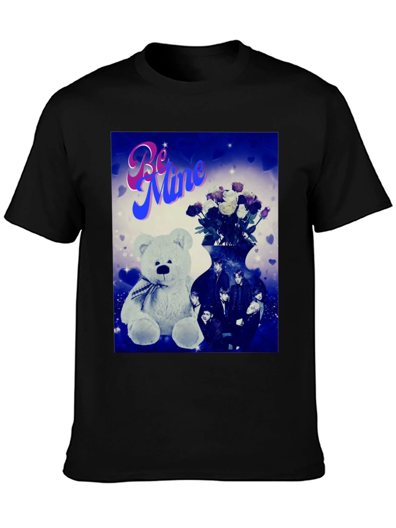 Be Mine Graphic Tee - Teddy Bear & Roses
