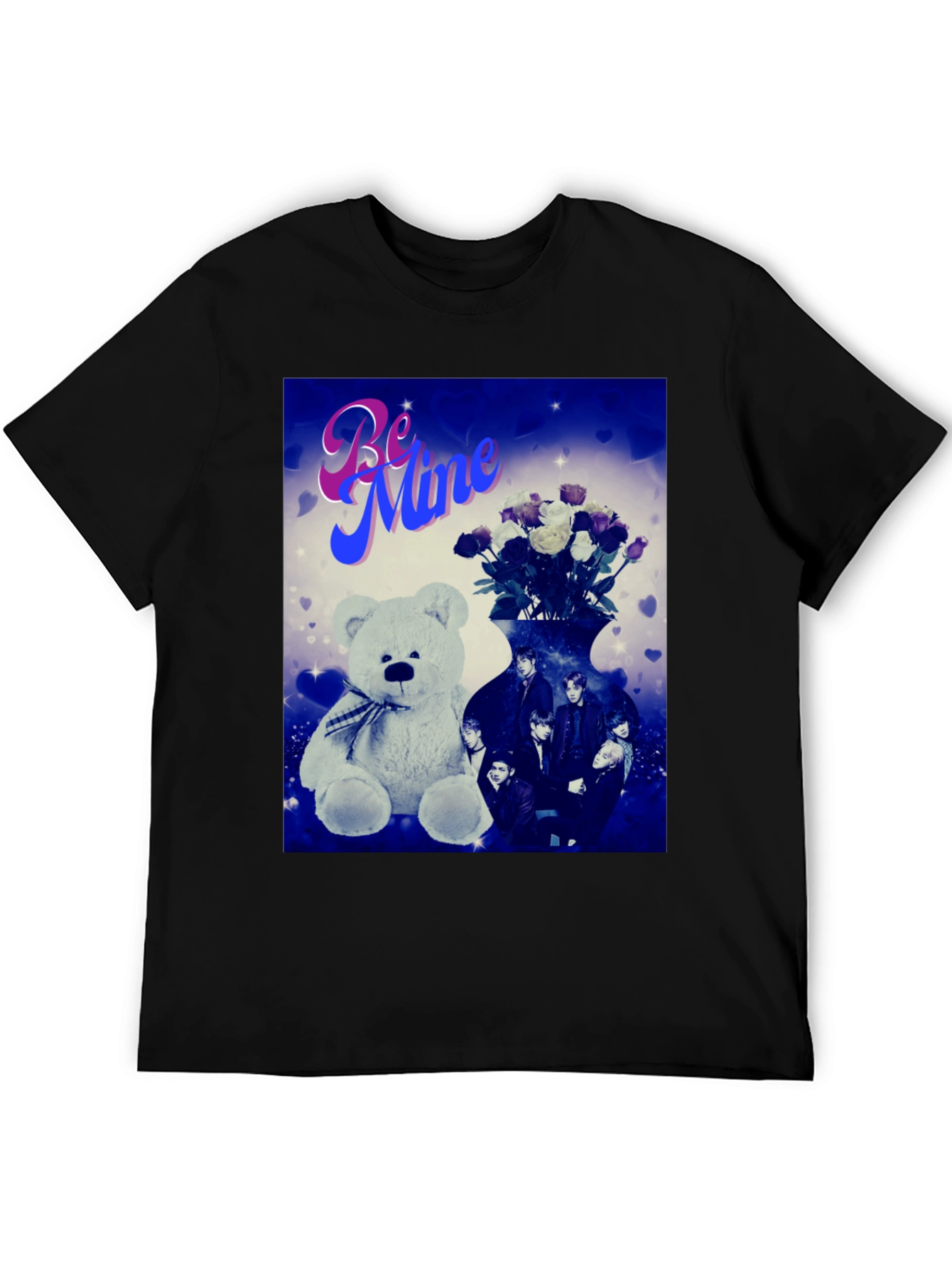 Be Mine Graphic Tee - Teddy Bear & Roses