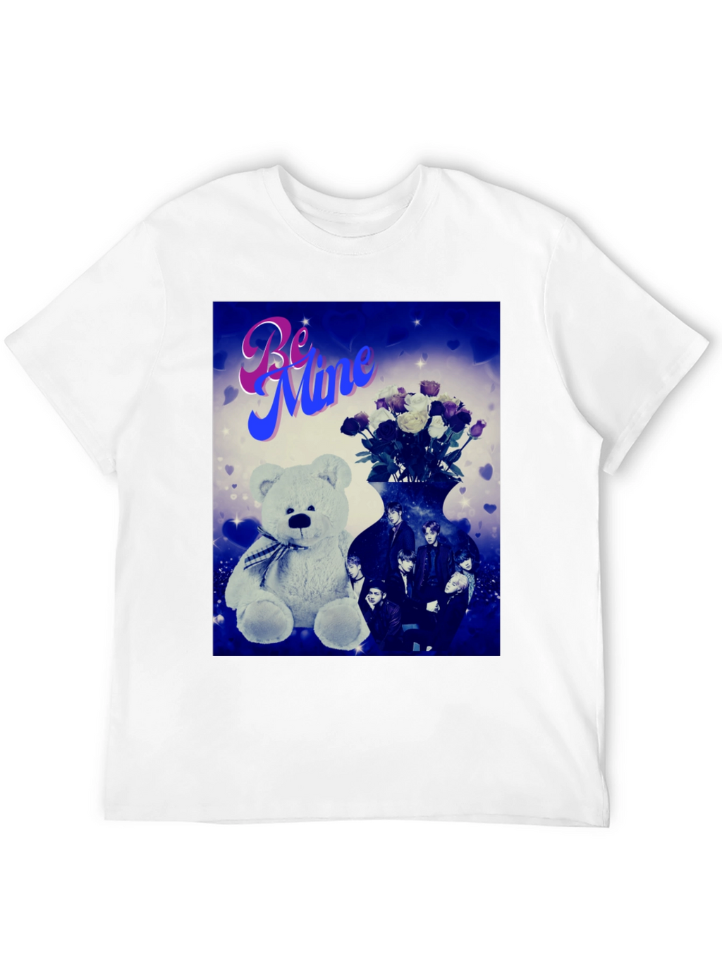 Be Mine Graphic Tee - Teddy Bear & Roses