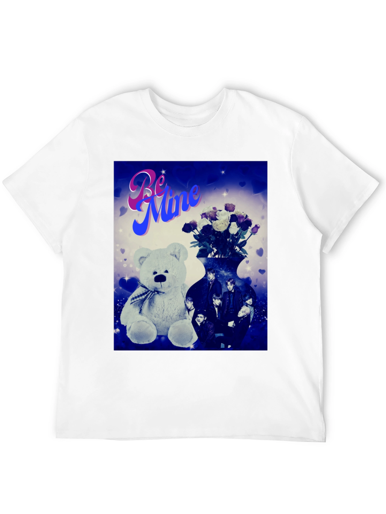 Be Mine Graphic Tee - Teddy Bear & Roses