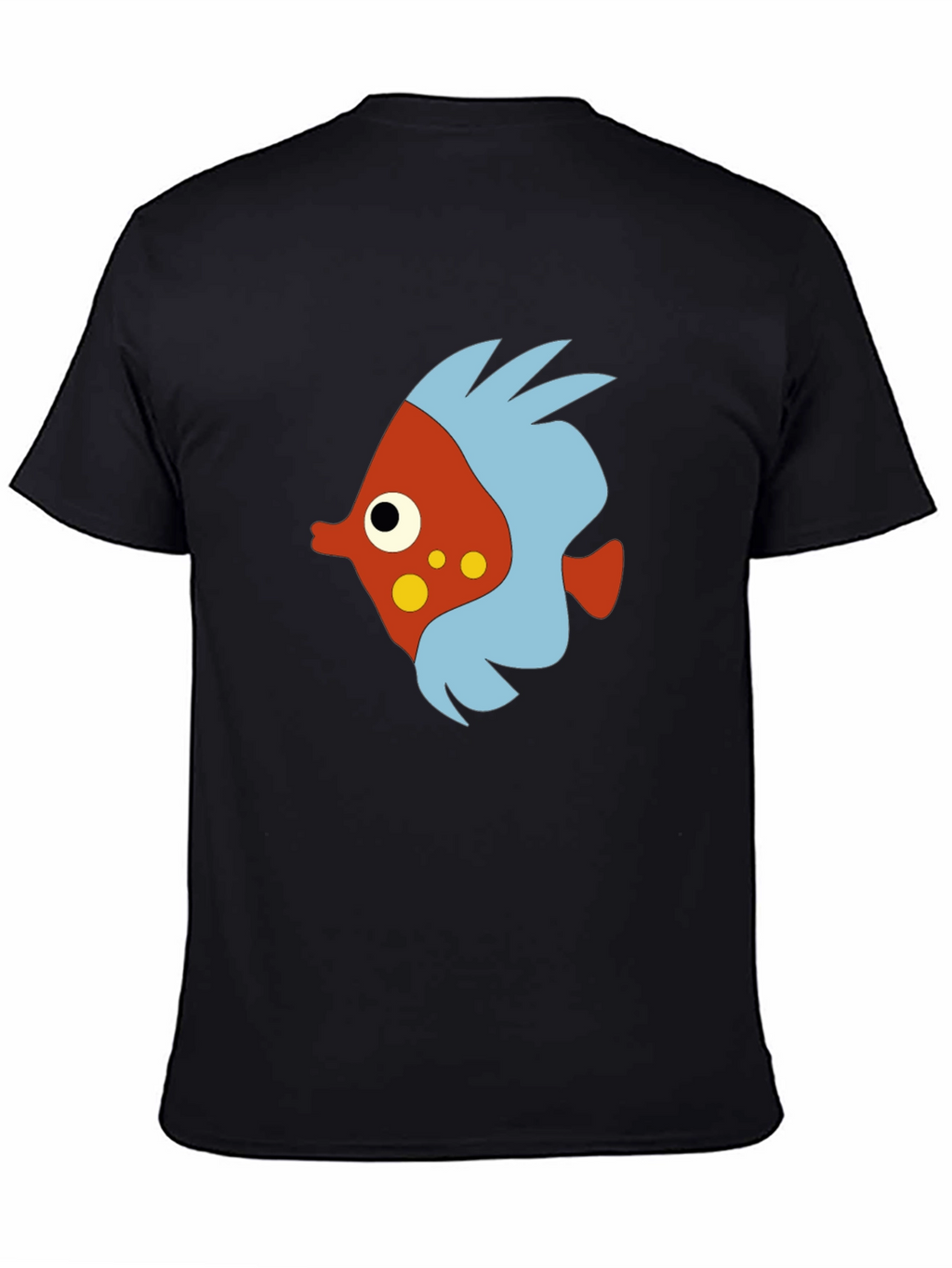 Cartoon Fish Graphic Black T-Shirt