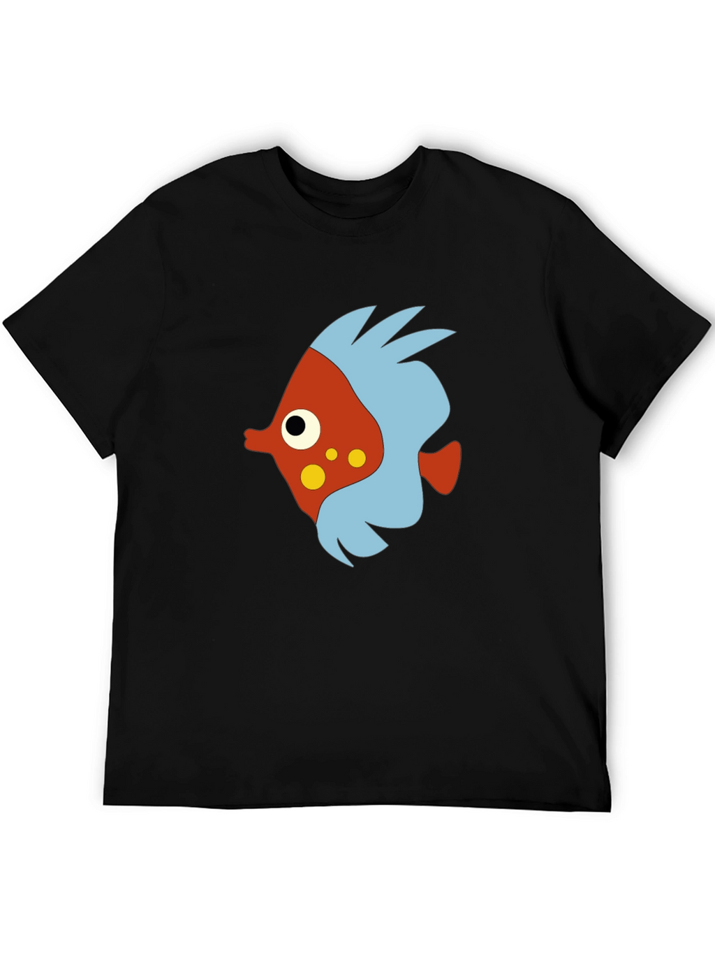 Cartoon Fish Graphic Black T-Shirt