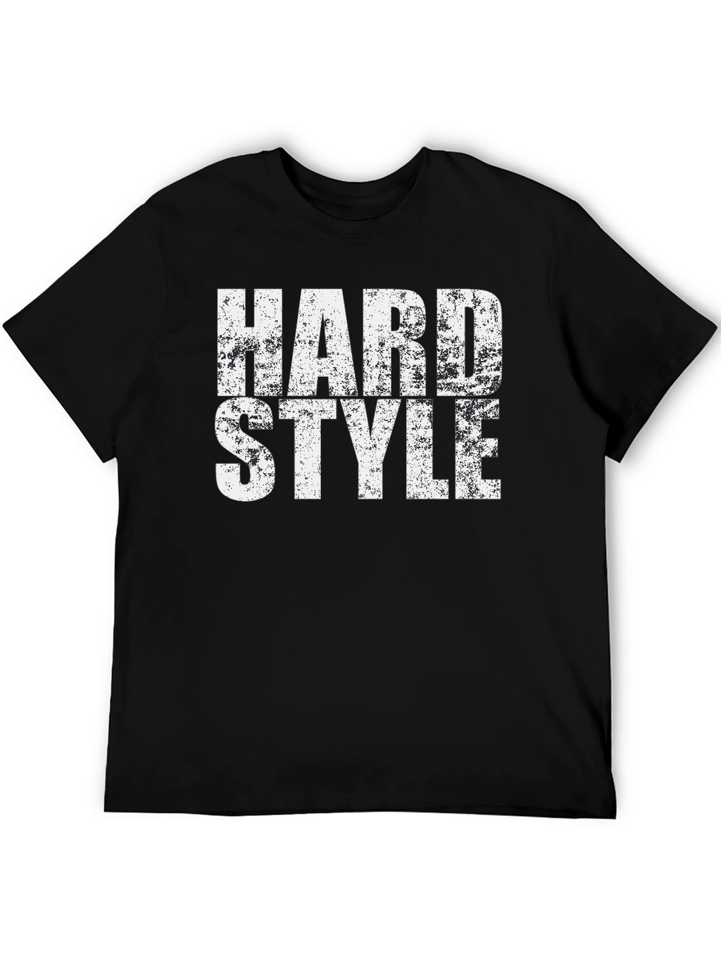 Hard Style Distressed Print Black T-Shirt