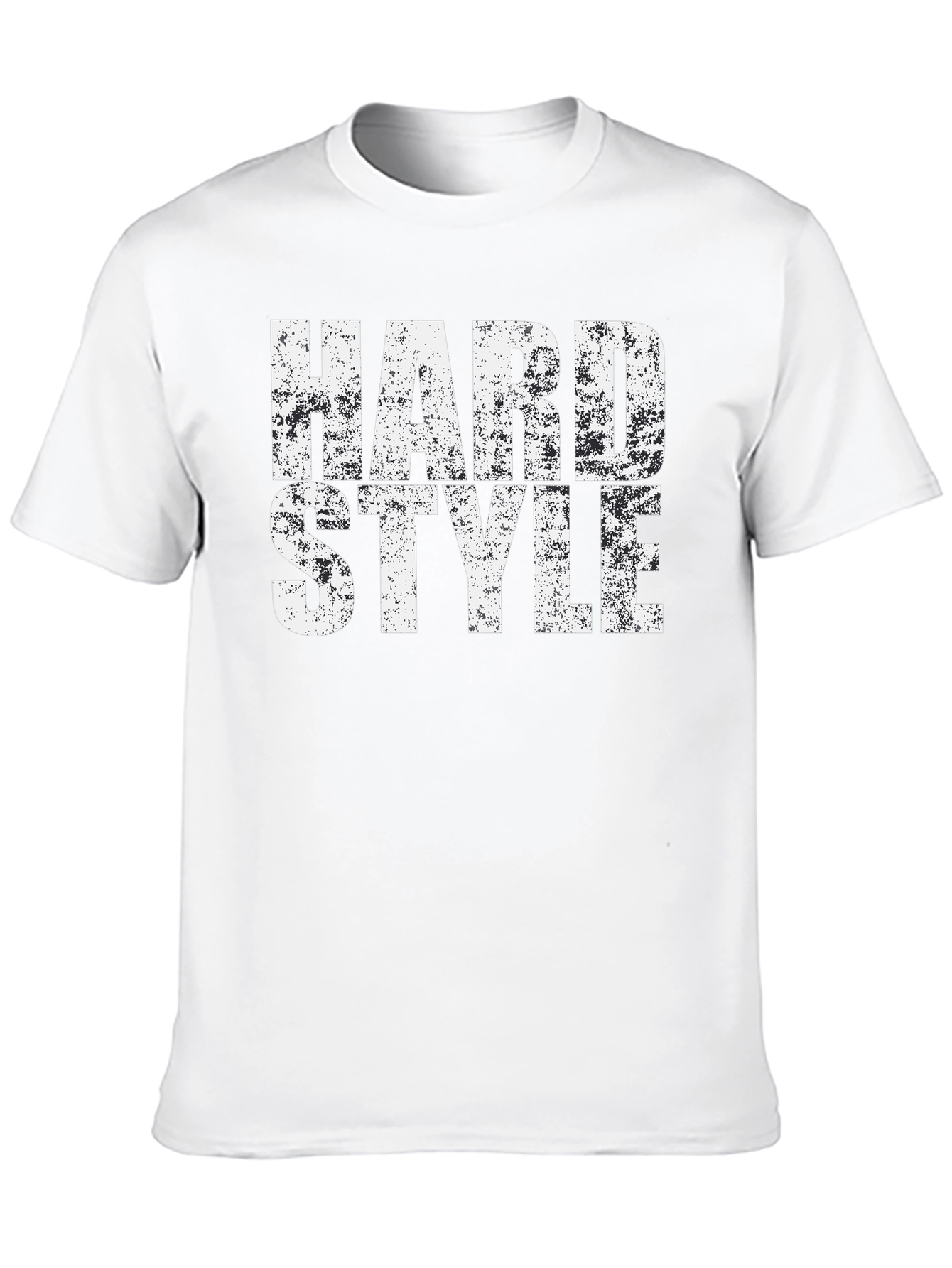 Hard Style Distressed Print Black T-Shirt