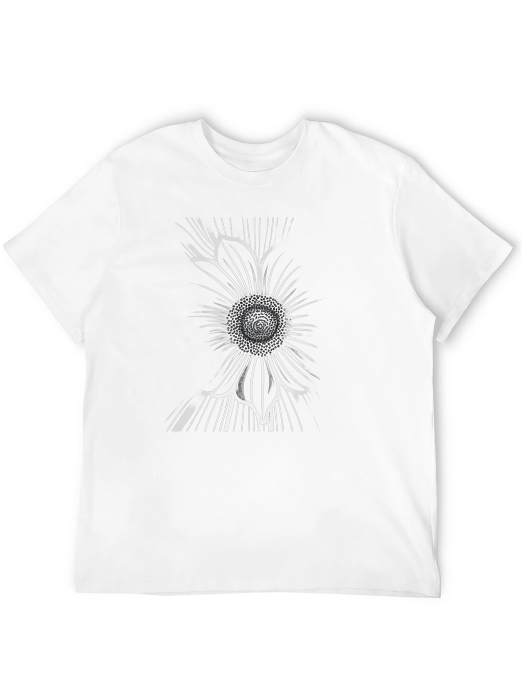 Abstract Sunflower Graphic Tee - Black