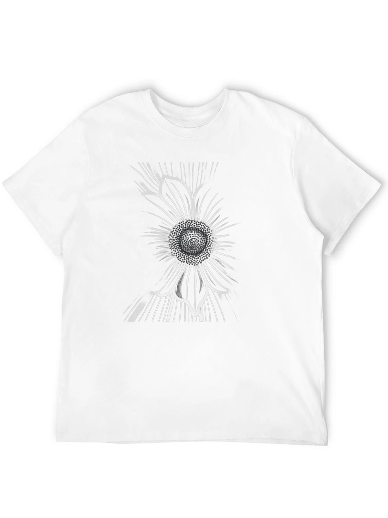 Abstract Sunflower Graphic Tee - Black