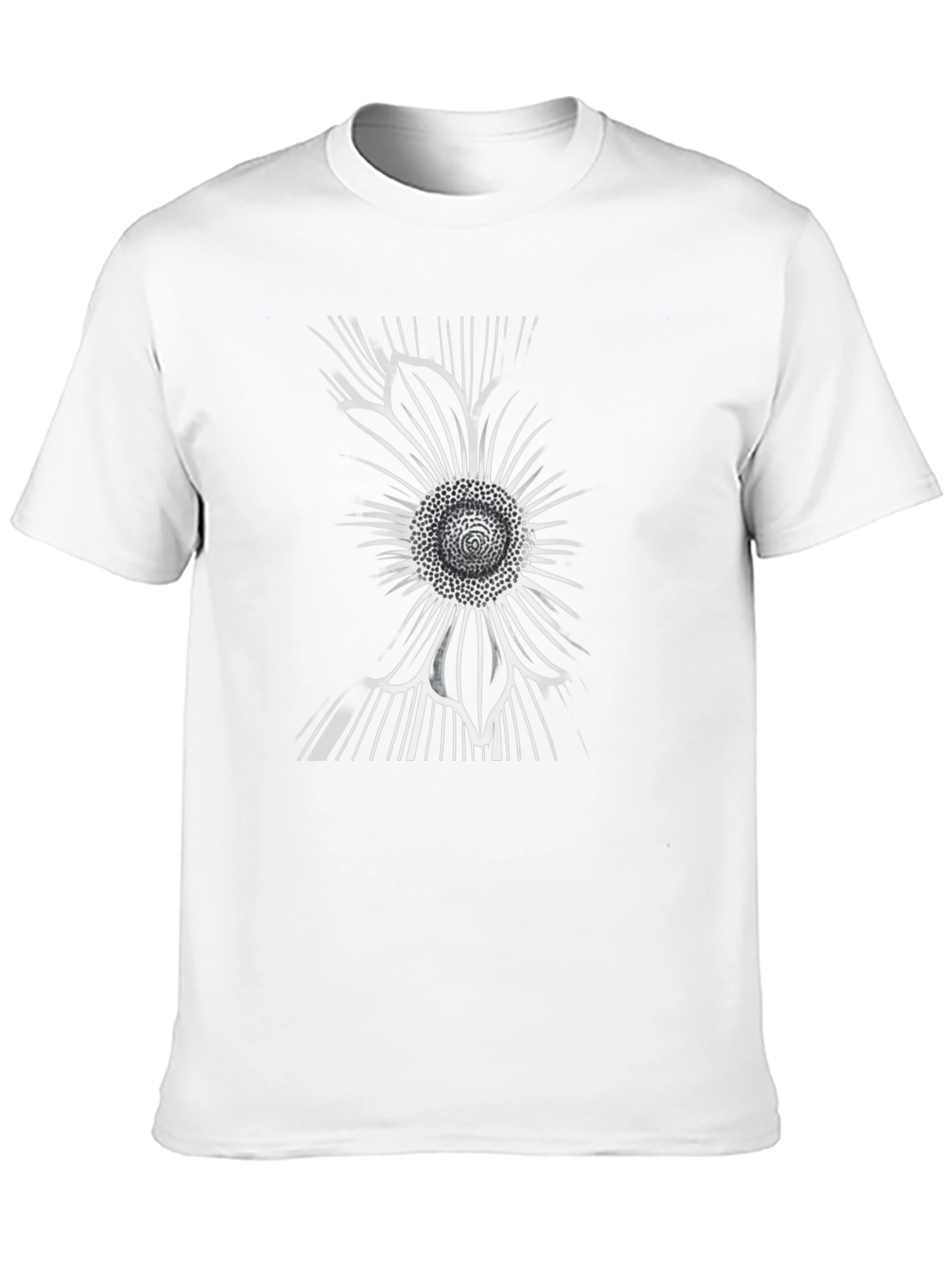 Abstract Sunflower Graphic Tee - Black