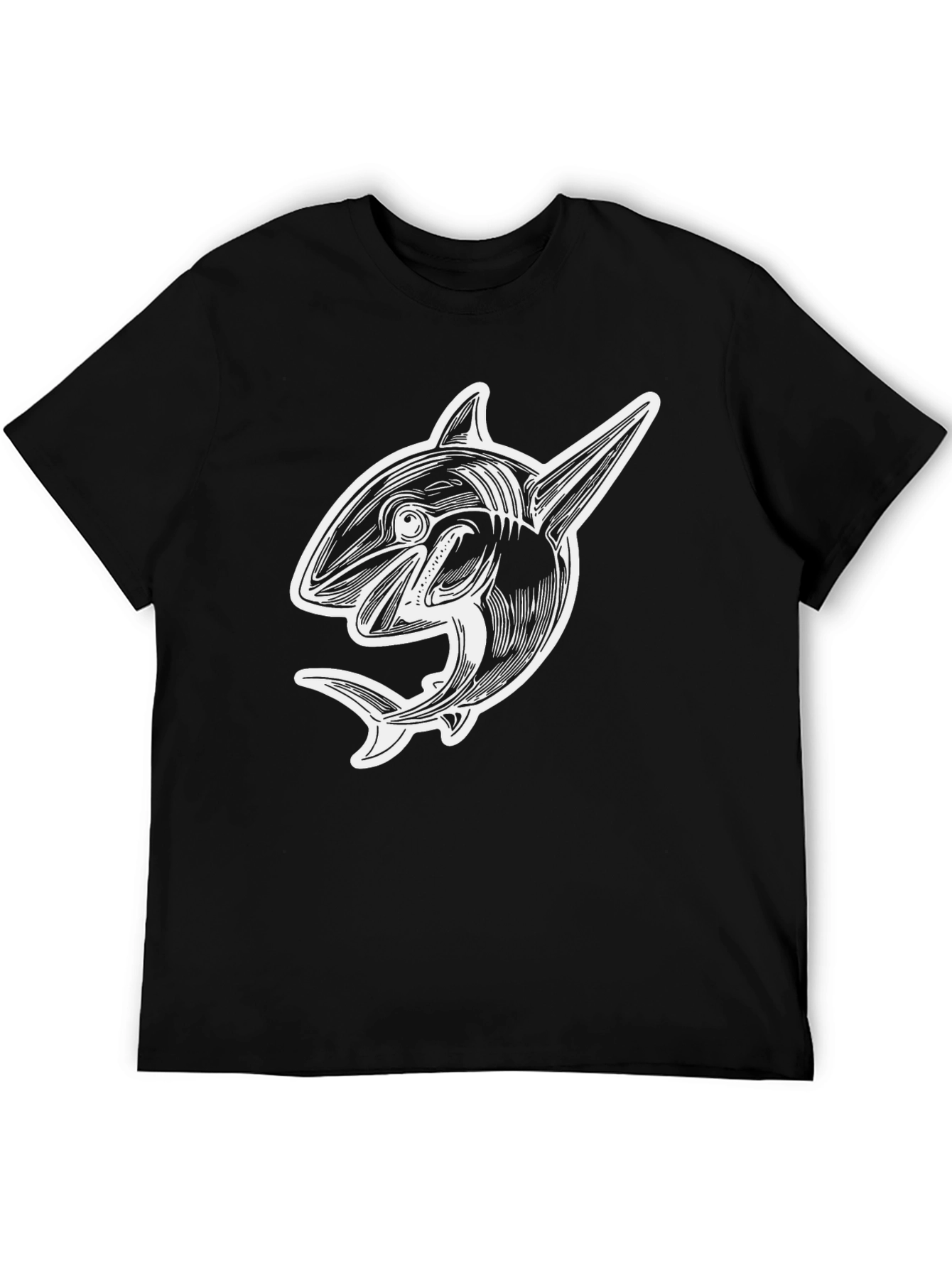 Orca Graphic Tee - Black Cotton T-Shirt for Men
