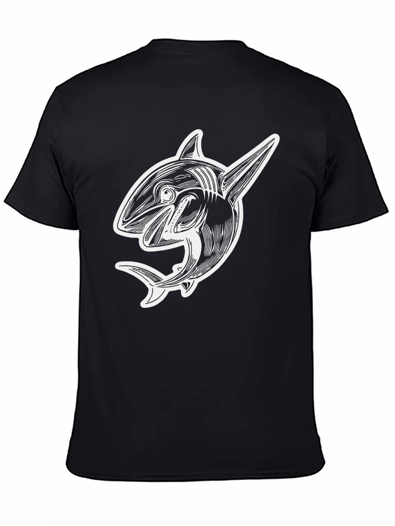 Orca Graphic Tee - Black Cotton T-Shirt for Men