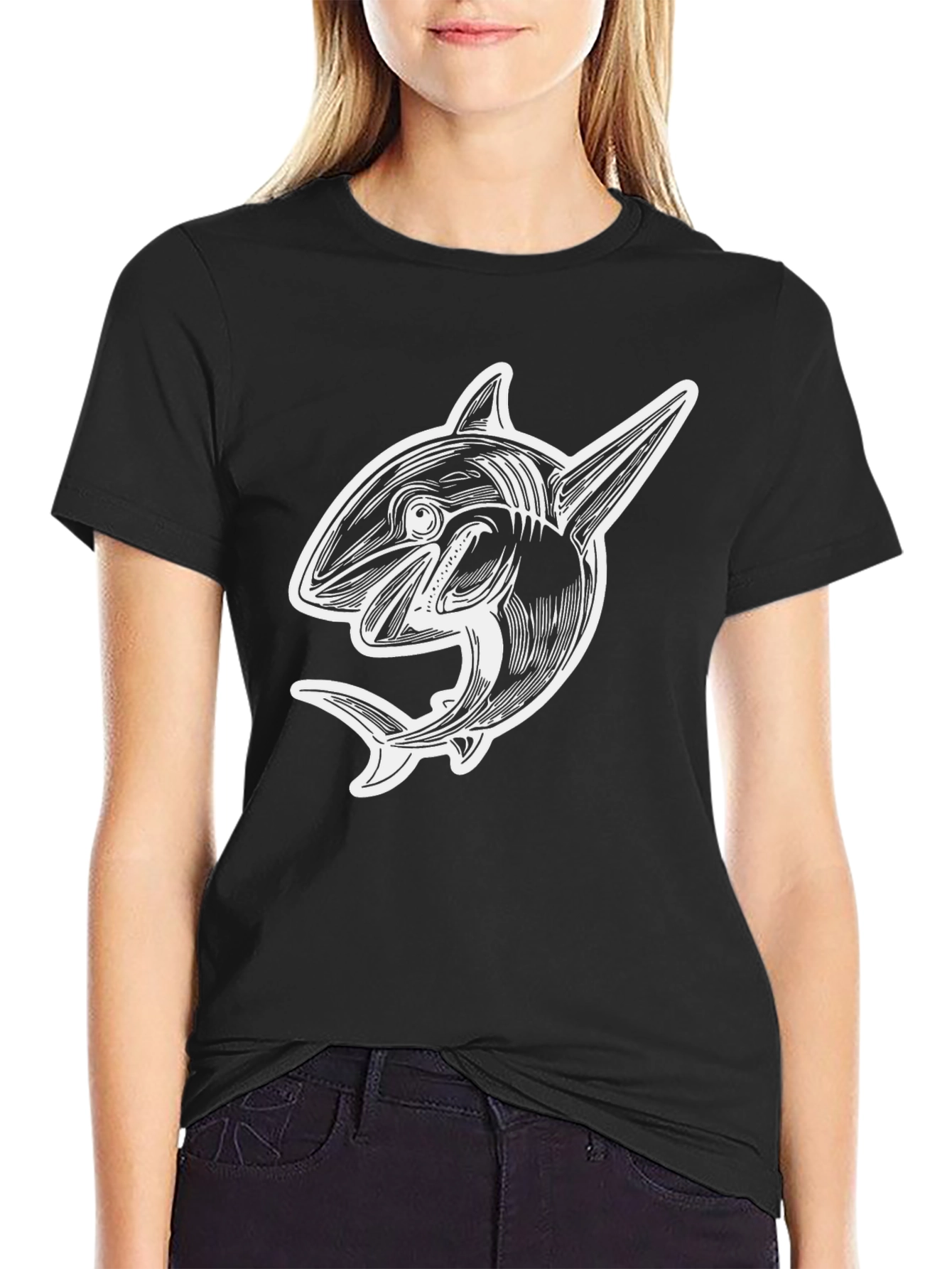 Orca Graphic Tee - Black Cotton T-Shirt for Men
