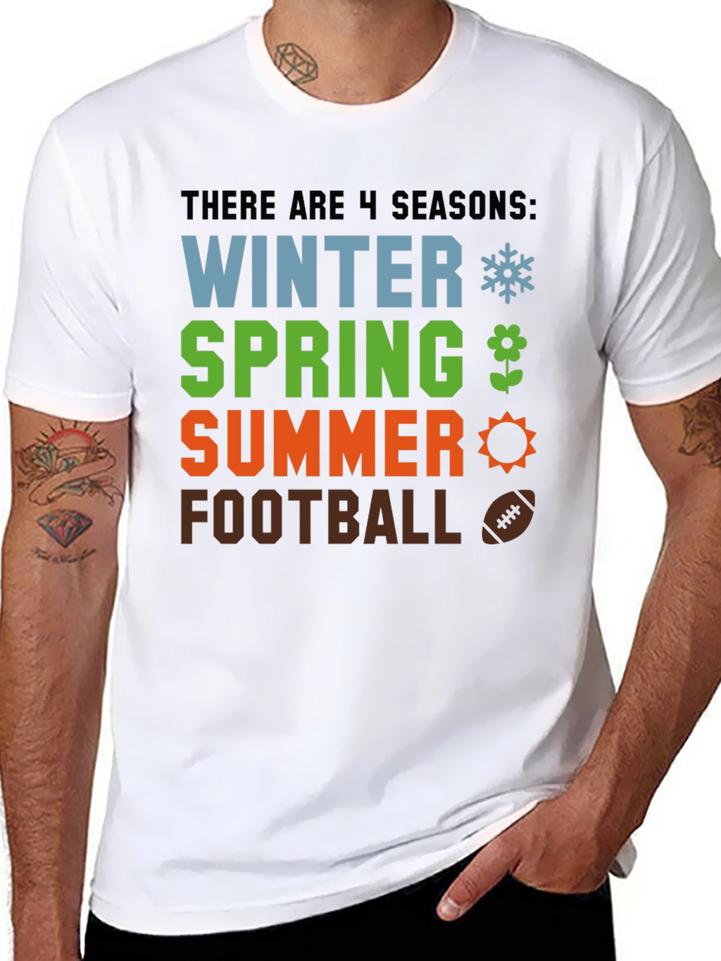 4 Seasons T-Shirt - Winter Spring Summer Football