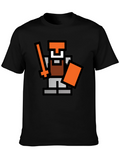 Retro Pixel Warrior Black T-Shirt