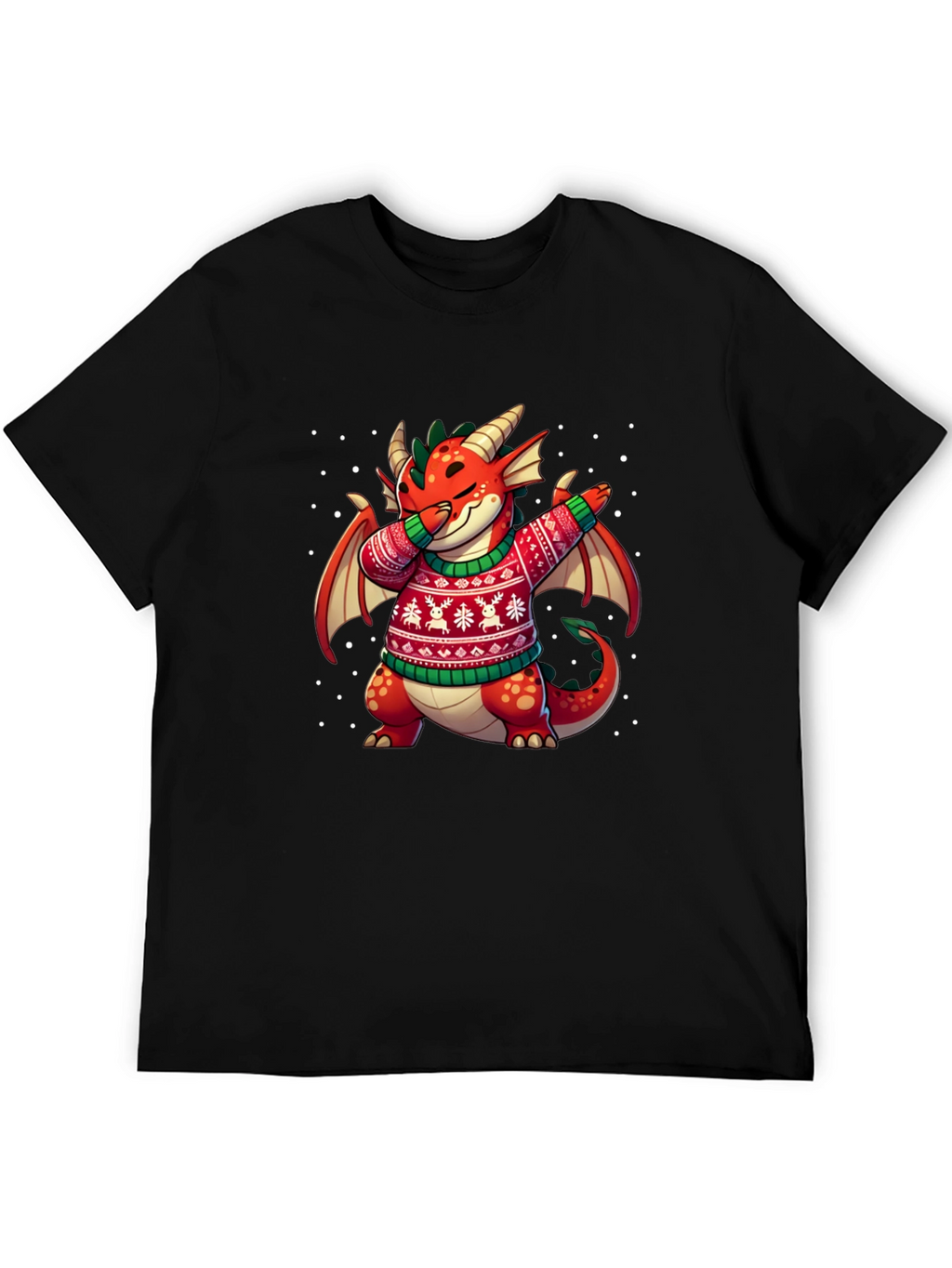 Festive Dragon Dabbing Christmas T-Shirt