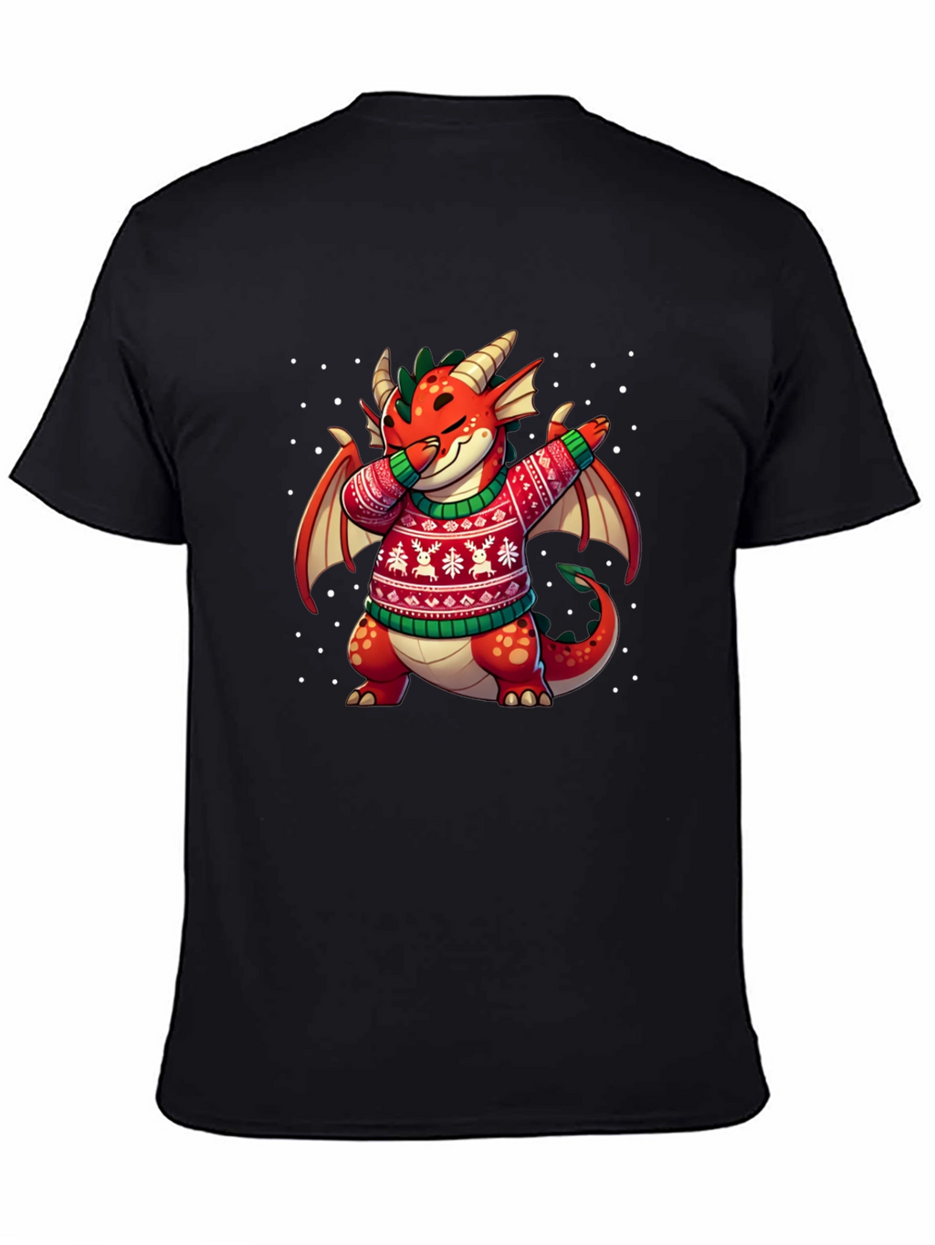 Festive Dragon Dabbing Christmas T-Shirt