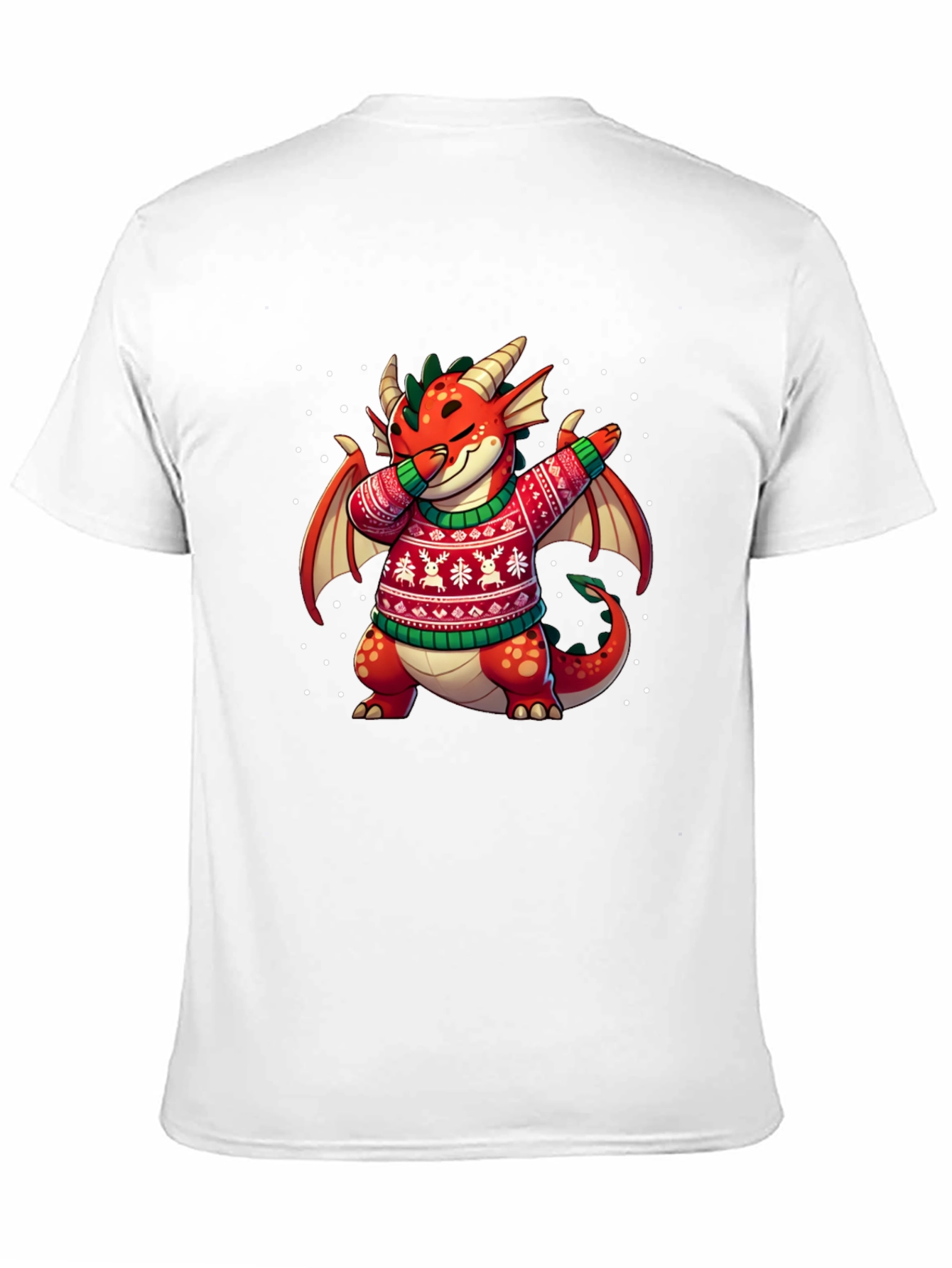 Festive Dragon Dabbing Christmas T-Shirt