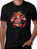 Festive Dragon Dabbing Christmas T-Shirt