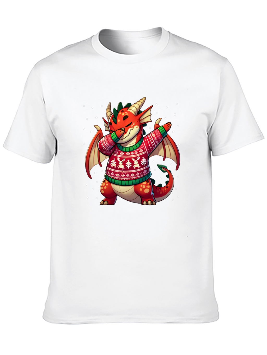 Festive Dragon Dabbing Christmas T-Shirt