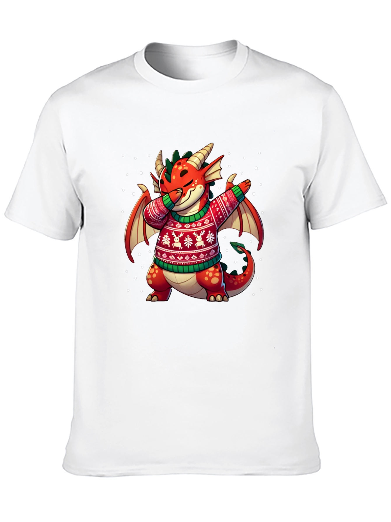 Festive Dragon Dabbing Christmas T-Shirt