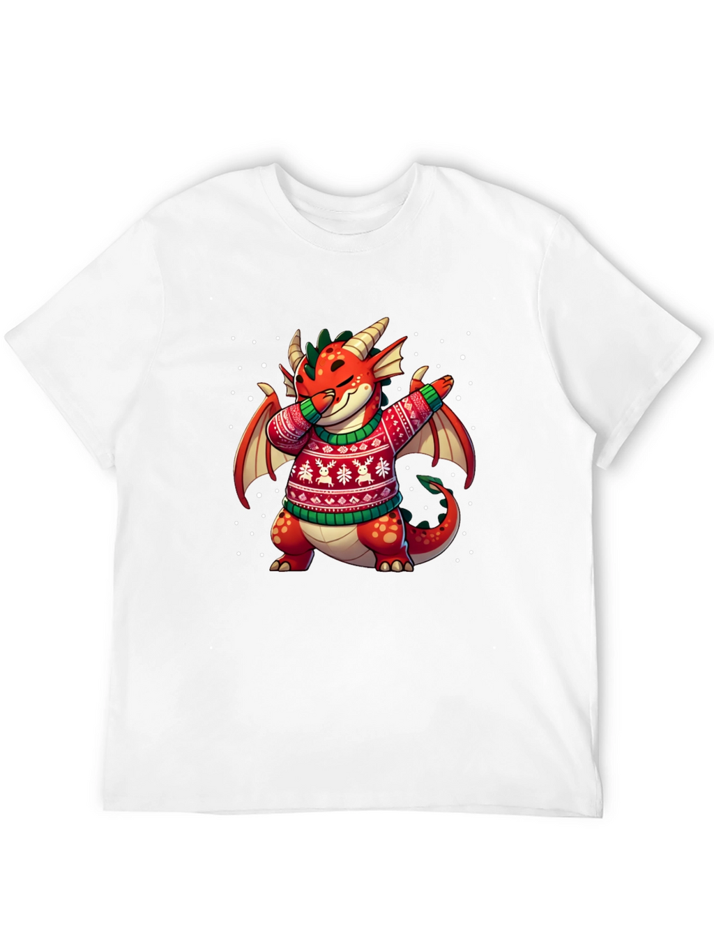 Festive Dragon Dabbing Christmas T-Shirt