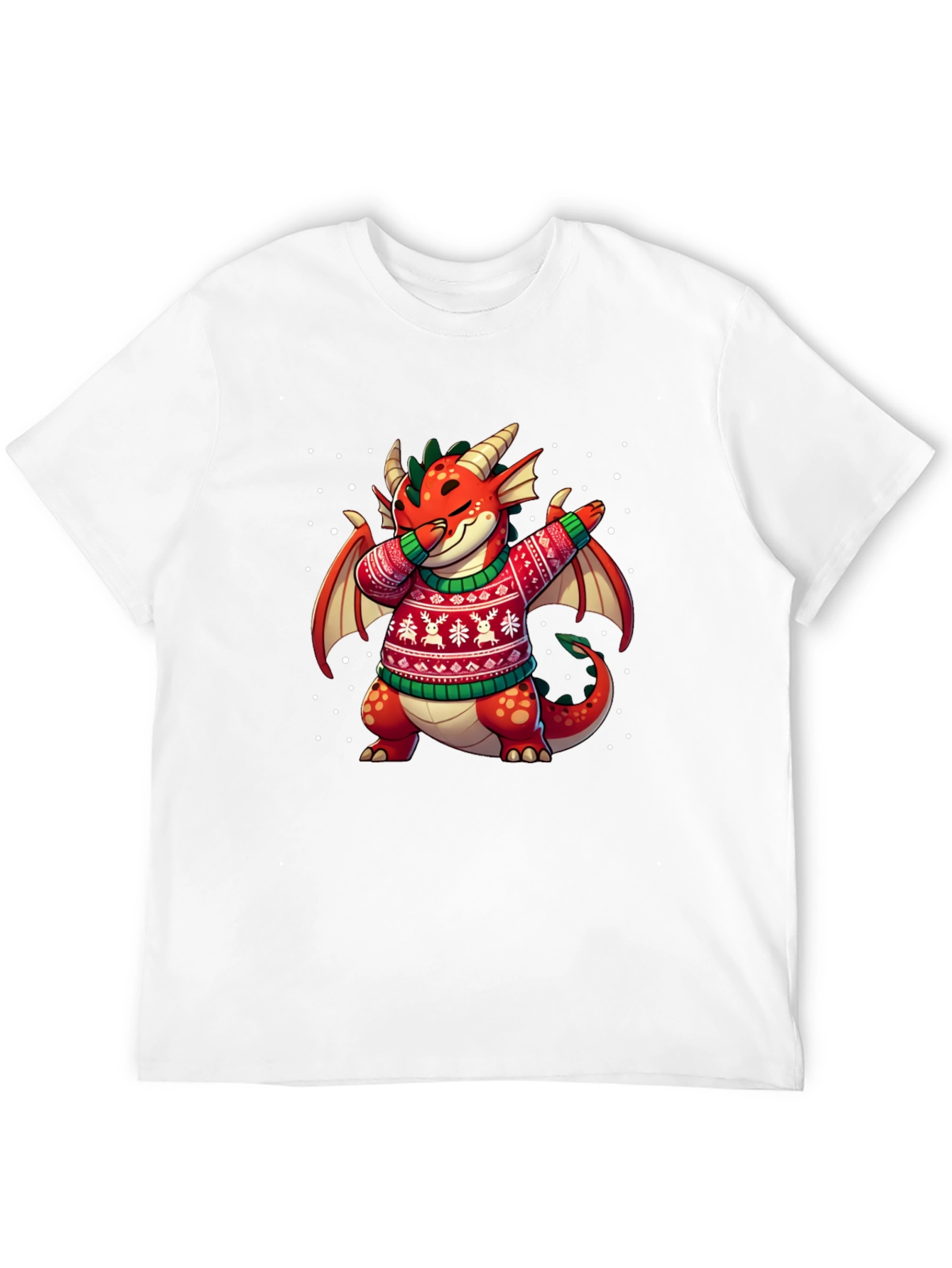 Festive Dragon Dabbing Christmas T-Shirt