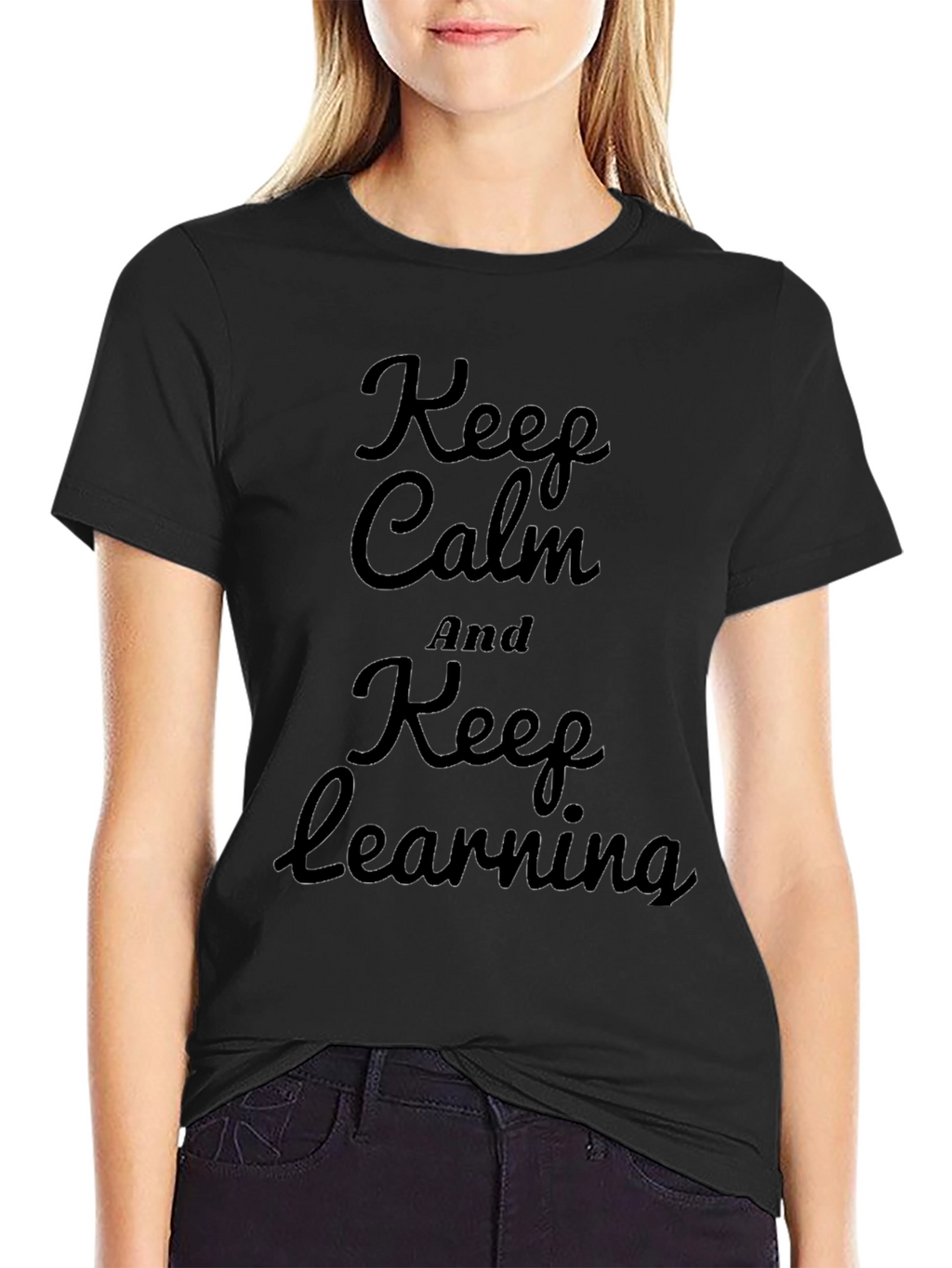 Keep Calm and Keep Learning Black T-Shirt