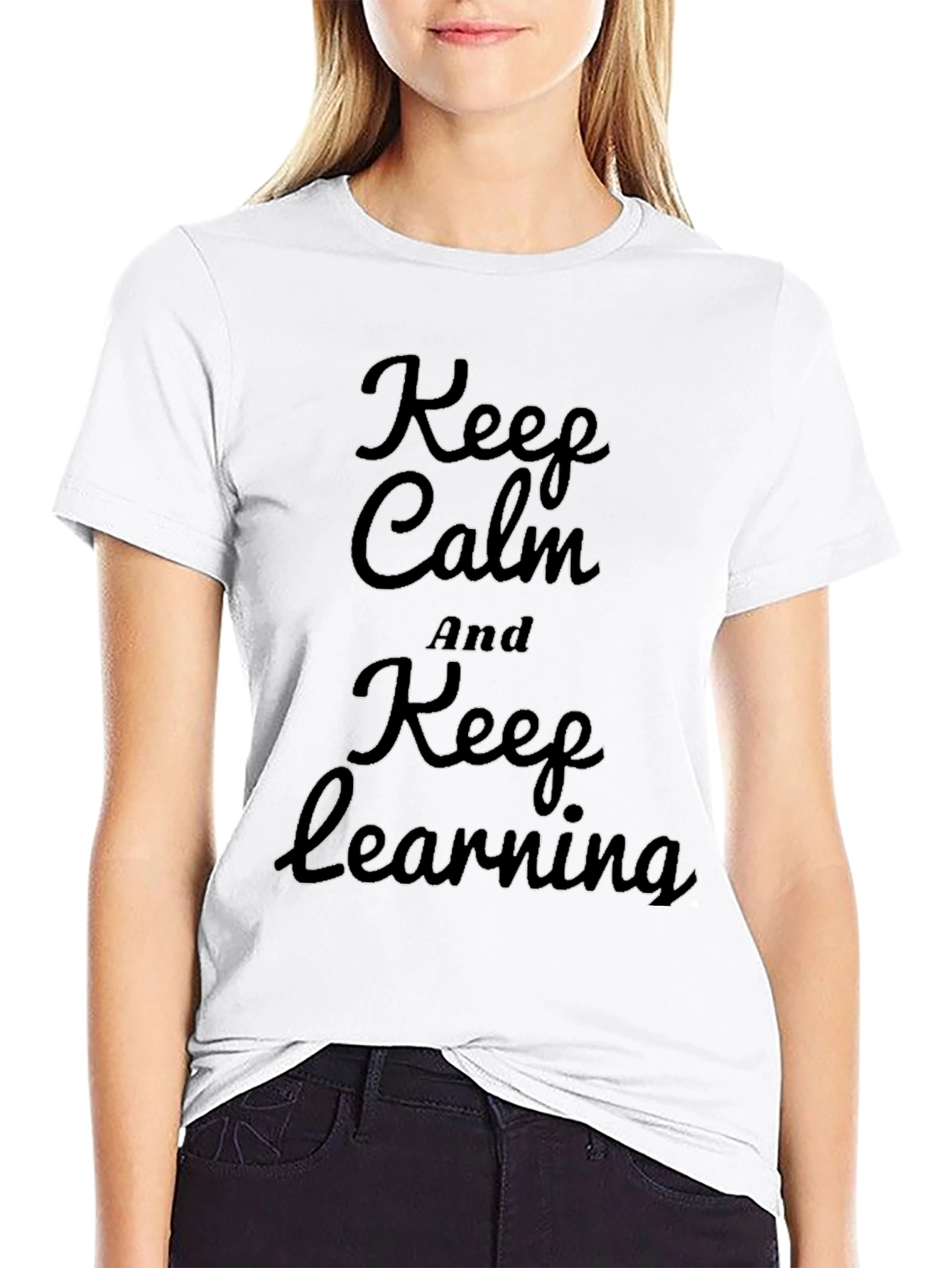 Keep Calm and Keep Learning Black T-Shirt